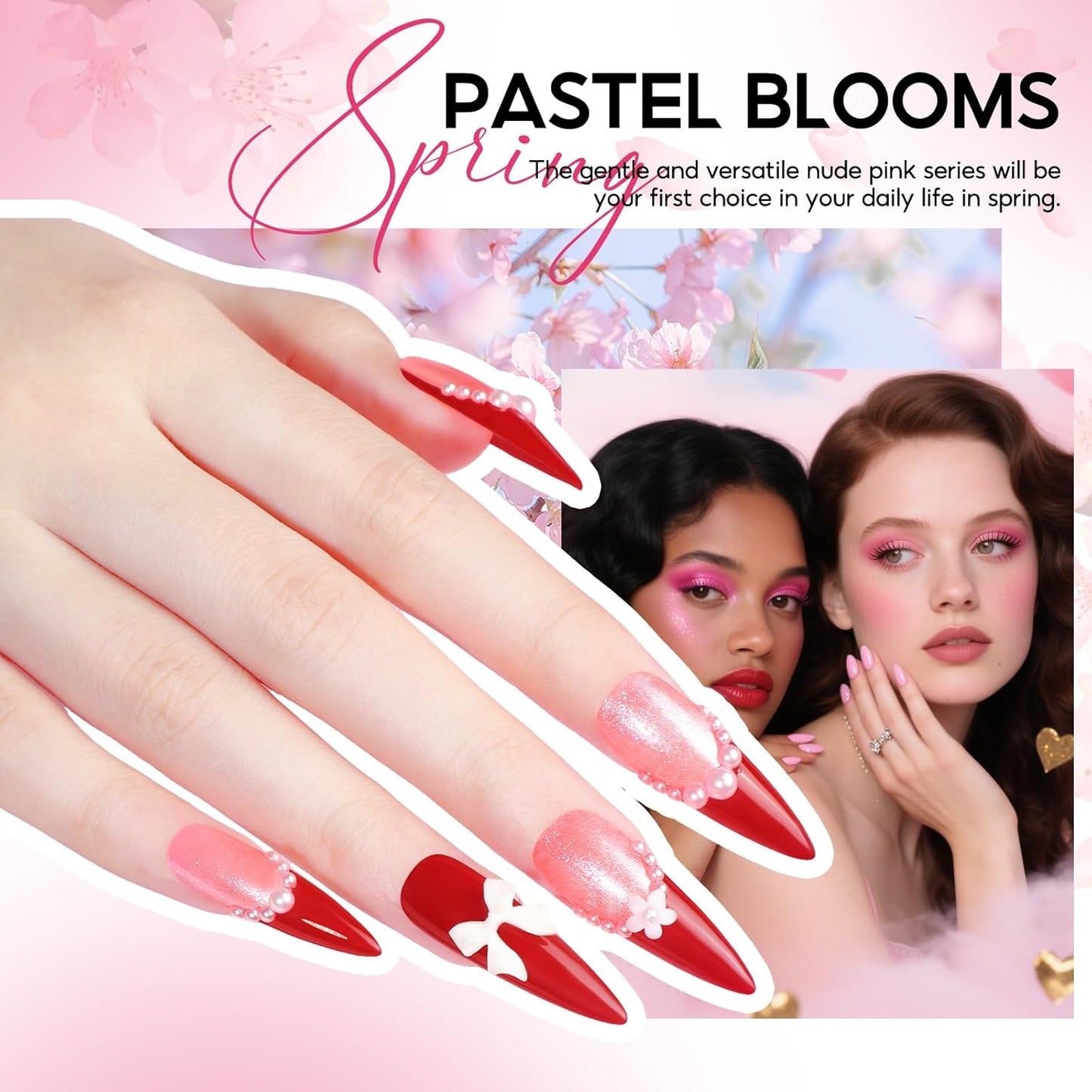 Peacecolor 59PCs Gel Nail Polish Kit with U V Light and Drill 35 Colors Gel Polish Kit with 5PC Matte/Glossy/Glitter Top Base Coat Nail Art Rhinestone Stickers Manicure Kit Gifts for Women