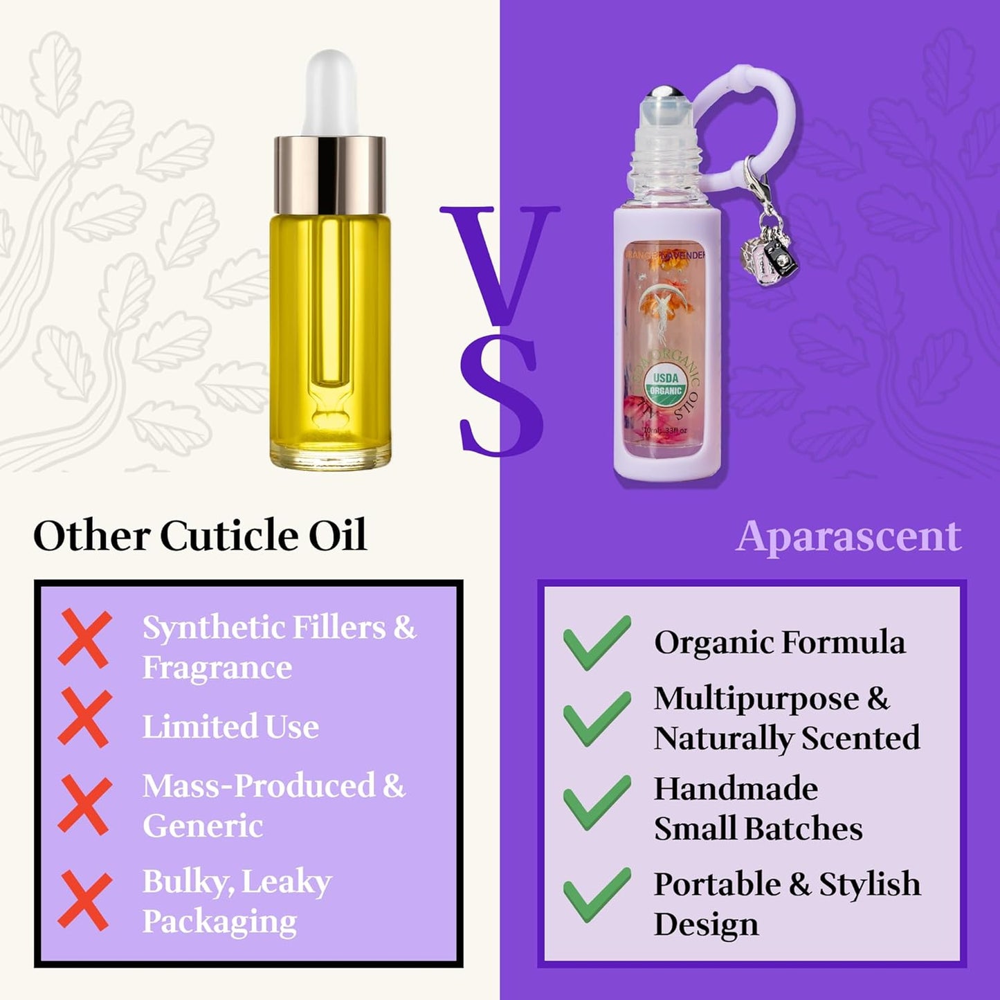 Gourmand Flowers in My Coffee Organic Nail Cuticle Oil Pen with Jojoba, Coconut MCT, and Rosehip for Nail Hydration, Growth & Strength, Travel Size Keychain(0.34 Fl Oz)