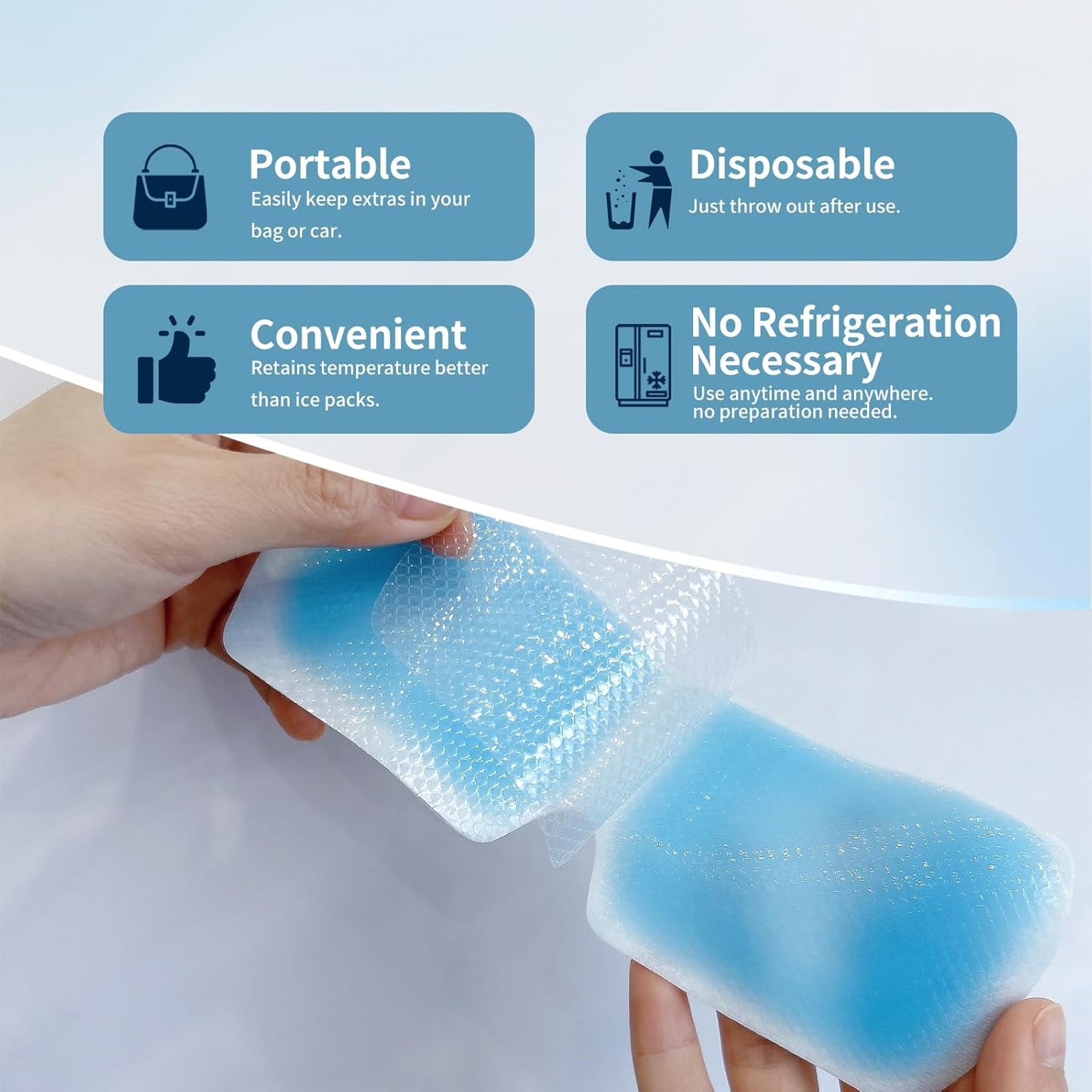 Disposable Instant Cooling Gel Eye Masks, Soothing Relief for Tired Eyes & Cooling Sensation, Eye Patches for Puffy Eyes,10 Packs