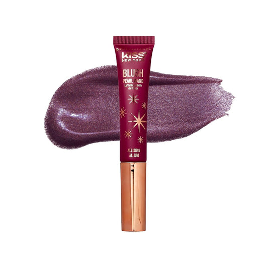 Kiss New York Professional Pearl Liquid Blush Beauty Wand, High Pigment Glow for Cheek, Eye & Lip, Non-Greasy Hydration Lightweight with Sponge-Tip Applicator (Alluring Allium)