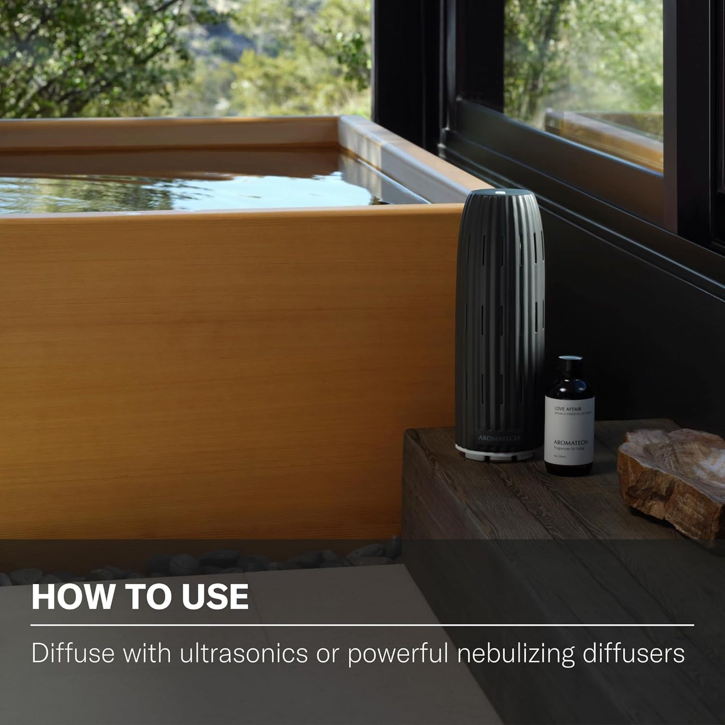 AromaTech Love Affair Aroma Essential Oil Blend: Luxury Hotel Inspired Aromatherapy with Jasmine, Saffron, Cedar & Amber for Ultrasonic Diffusers & Nebulizers - 4 fl oz, 120 mL