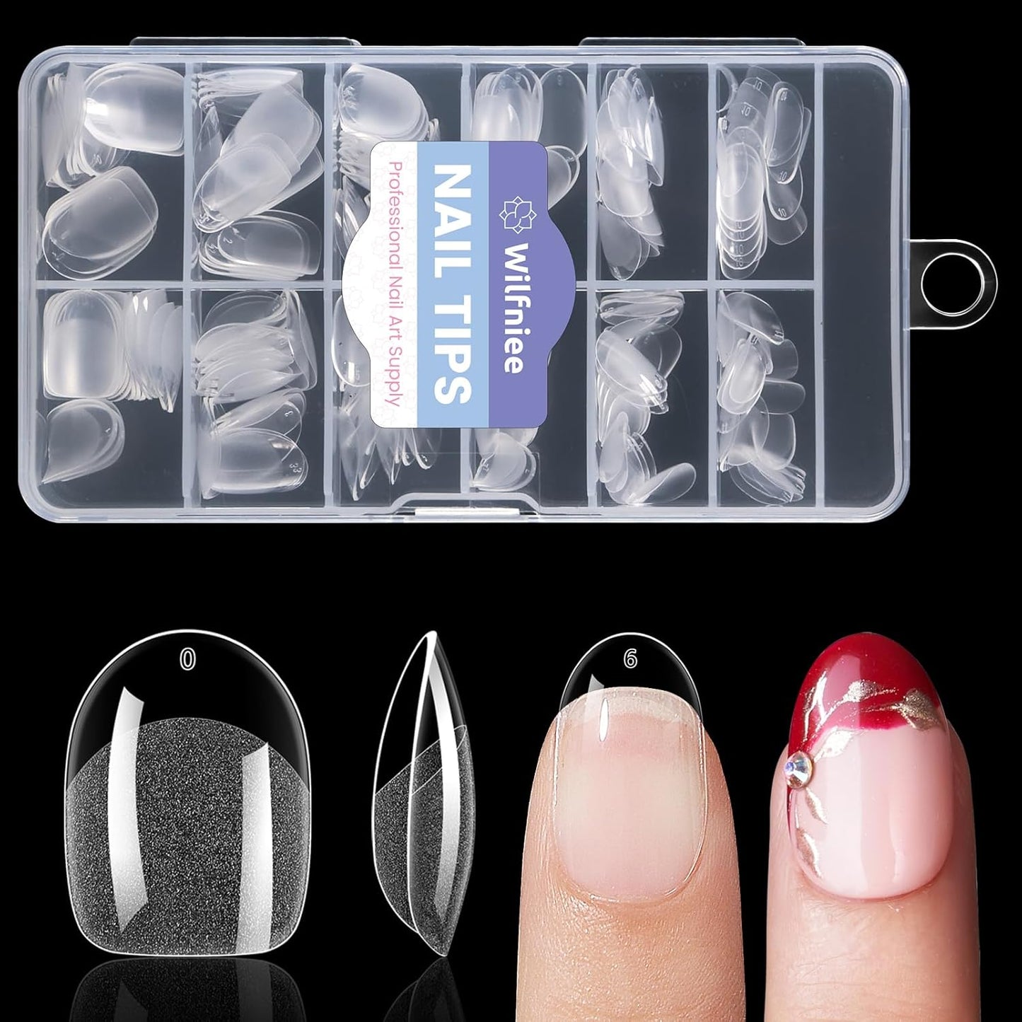 Short Oval Round Nail Tips, 240PCS Soft Gel Pre-shaped Half Matte Short Round Gel Nail Tips, 12 Sizes Full Cover Acrylic Press on Fake Nails for Nail Extension Art DIY Nail Salon