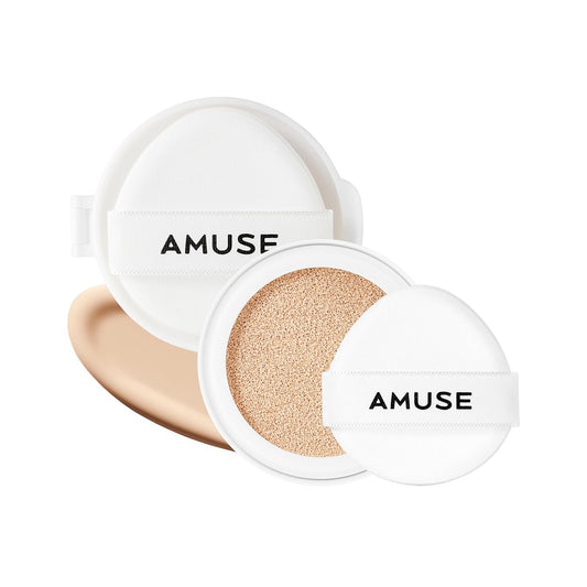 Amuse SEOUL Ceramic Skin Perfector Cushion Foundation Refill | Long-lasting, Lightweight, Semi-matte, Flawless Coverage, Hypoallergenic, Korean Beauty, Vegan(15g / 0.52 oz.) ([Refill] 02 HEALTHY)