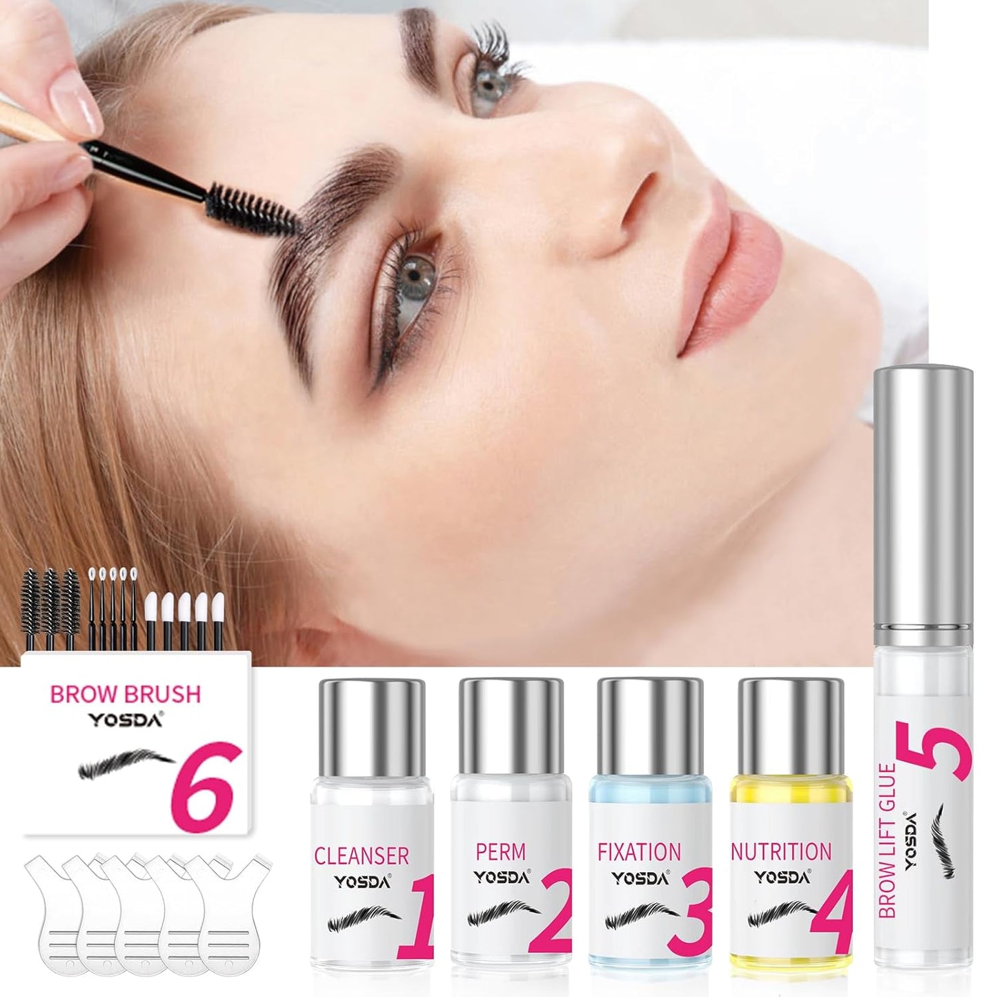 Brow Lamination Kit, KERATIN Eyebrow Lamination Kit Professional DIY Brow Lift Styling Kit For Fluffy Thicker Eyebrows, Instant Quick Perm For Brows Growth 8-weeks for Salon,Home Use