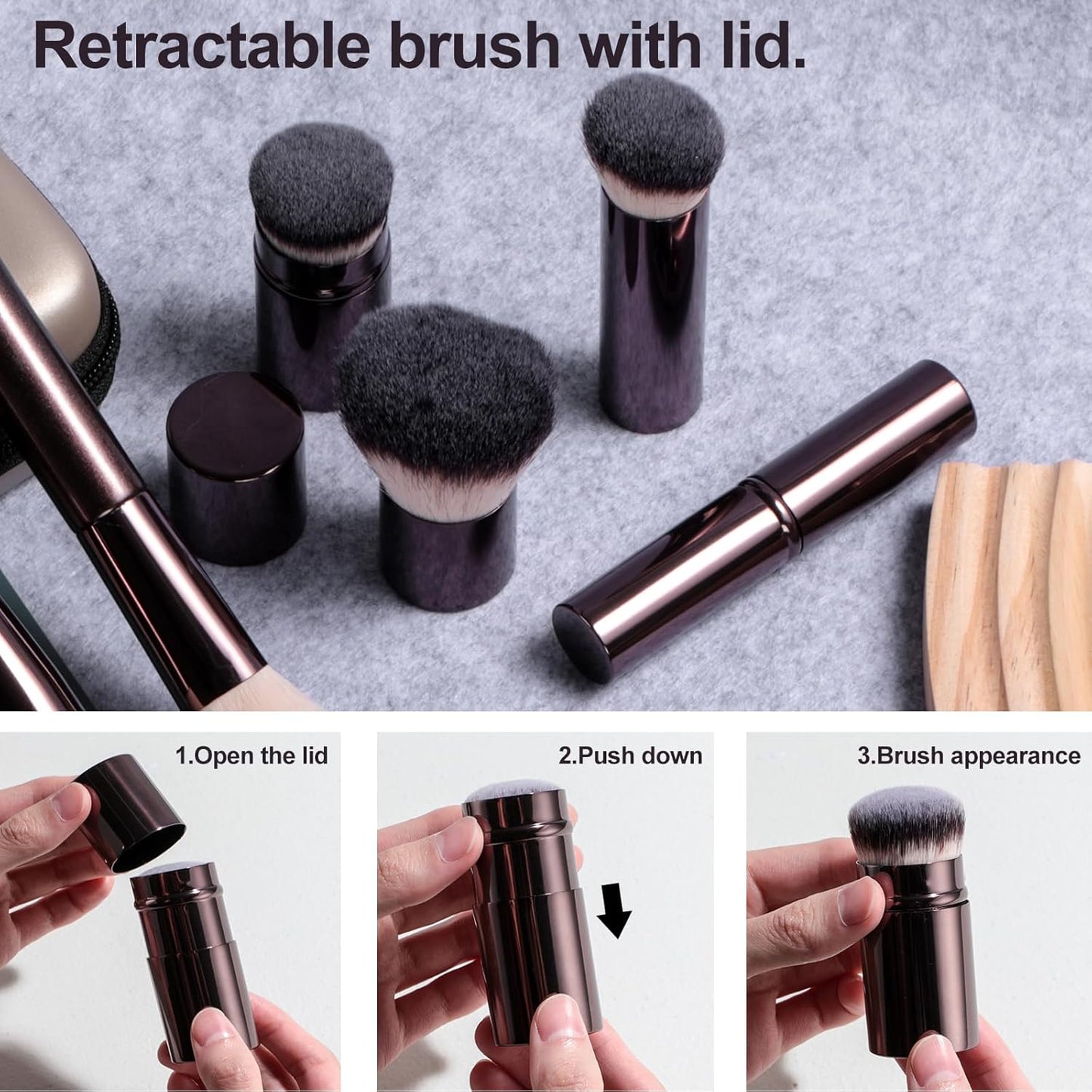 BS-MALL Professional Makeup Brush Set With Portable Case - Eyeshadow Brush, Concealer Brush, Blush Brush & Foundation Brush For Travel 20 Pcs, Labeled Daily Use & Versatile Occasions