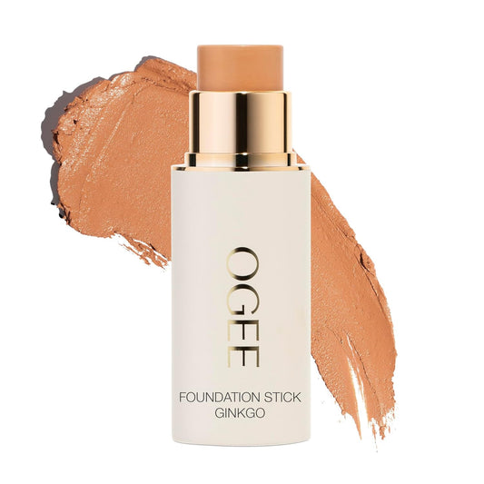 Ogee Sculpted Complexion Foundation Stick (Ginkgo 5.00N - Medium Tan, Neutral Undertones) Full Coverage Foundation Makeup - Instantly Balance & Even Complexion - 70% Organic Ingredients