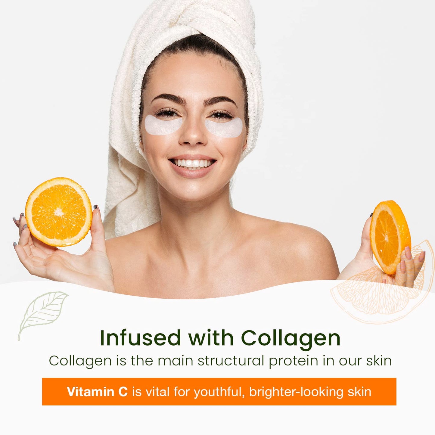Vitamin C & Collagen Under Eye Pads - 15 Pairs (3 Pack), Reduce Dark Circles, Puffiness, Fine Lines, Anti Aging, Cruelty Free, Korean Skin Care, All Skin Types