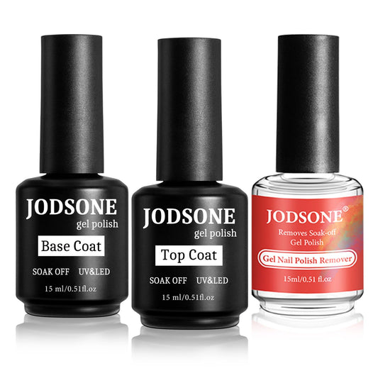 JODSONE Gel Nail Remover Quick Gel Nail Polish Remover and Base Coat Top Coat Simple Set is Suitable for Beginners to Try