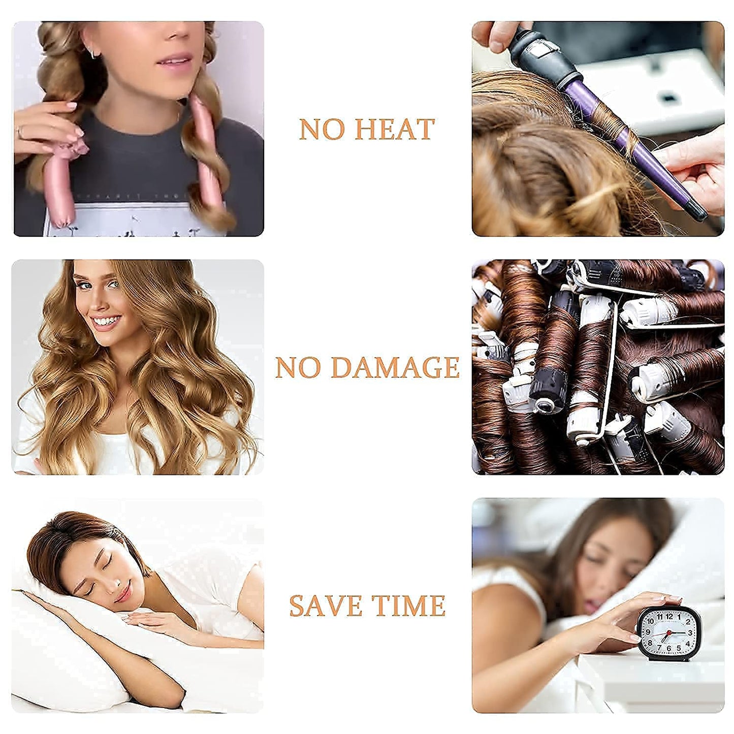 – 7-Piece Hair Styling Bundle, Heatless Hair Curler with Silk Scrunchies, Claw Clip and Hair Clips for DIY Overnight Curls, Comes with a Microfiber Scrunchie for Fast Hair Drying