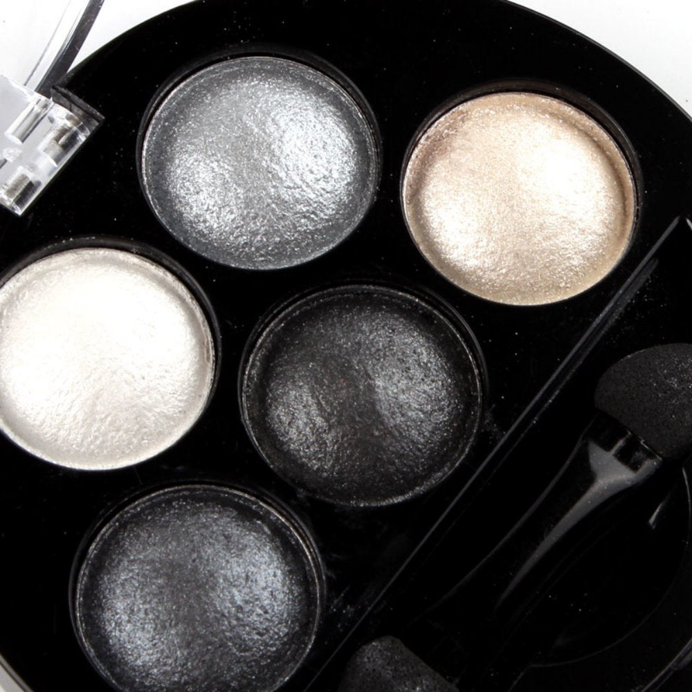 Mallofusa 5 Colors Eye Shadow Powder Metallic Shimmer Eyeshadow Palette (Galaxy Silver) 4.7oz