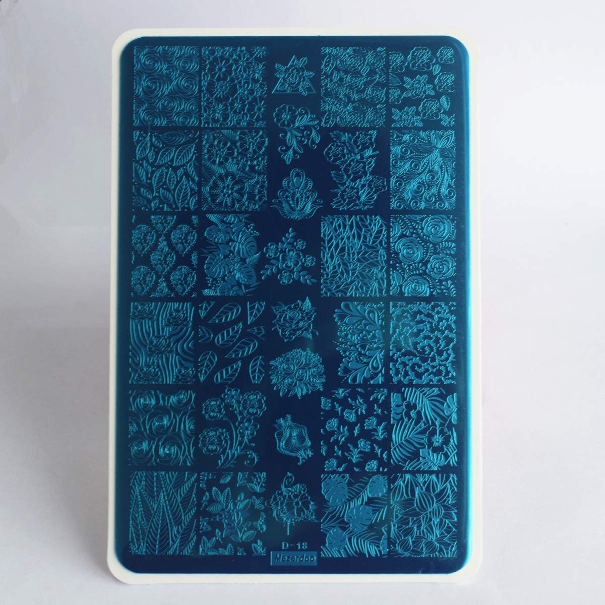 2Pcs Butterfly Rose Steel Nail Stamping Plates Flower Leaf Image Geometric Polish Stencil Accessories Tool 14.5×9.5cm Big Size Nail Art Template