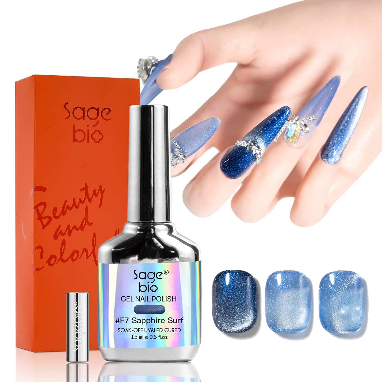 Cat Eye Gel Nail Polish, 15ml Magnetic Gel, High-Gloss Finish, Long-Lasting, DIY Manicure Kit with Magnet Stick, Stunning 3D Magnetic Effect, 05