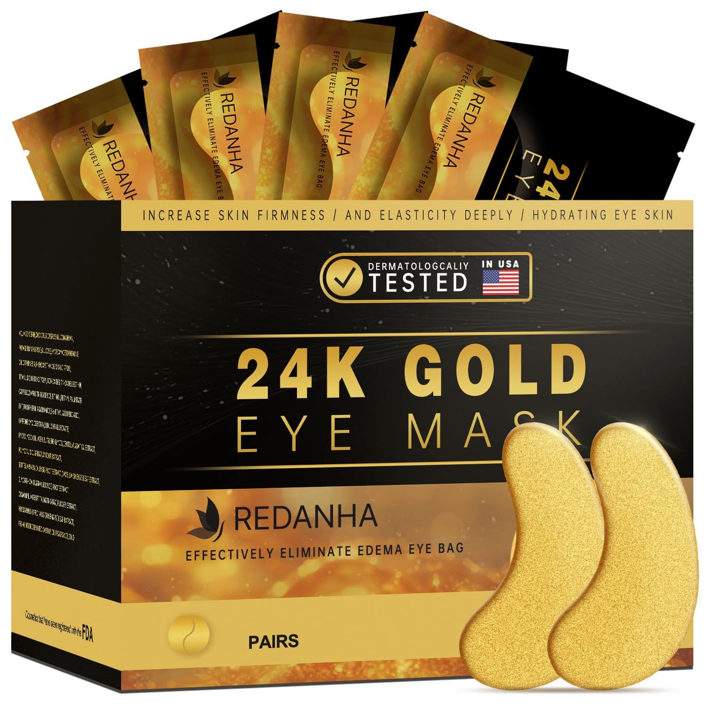 30 Pairs 24K Gold Under Eye Patches Face Masks Dark Circles Puffy Eye Bags Collagen Skincare Spa Trip Eye Mask