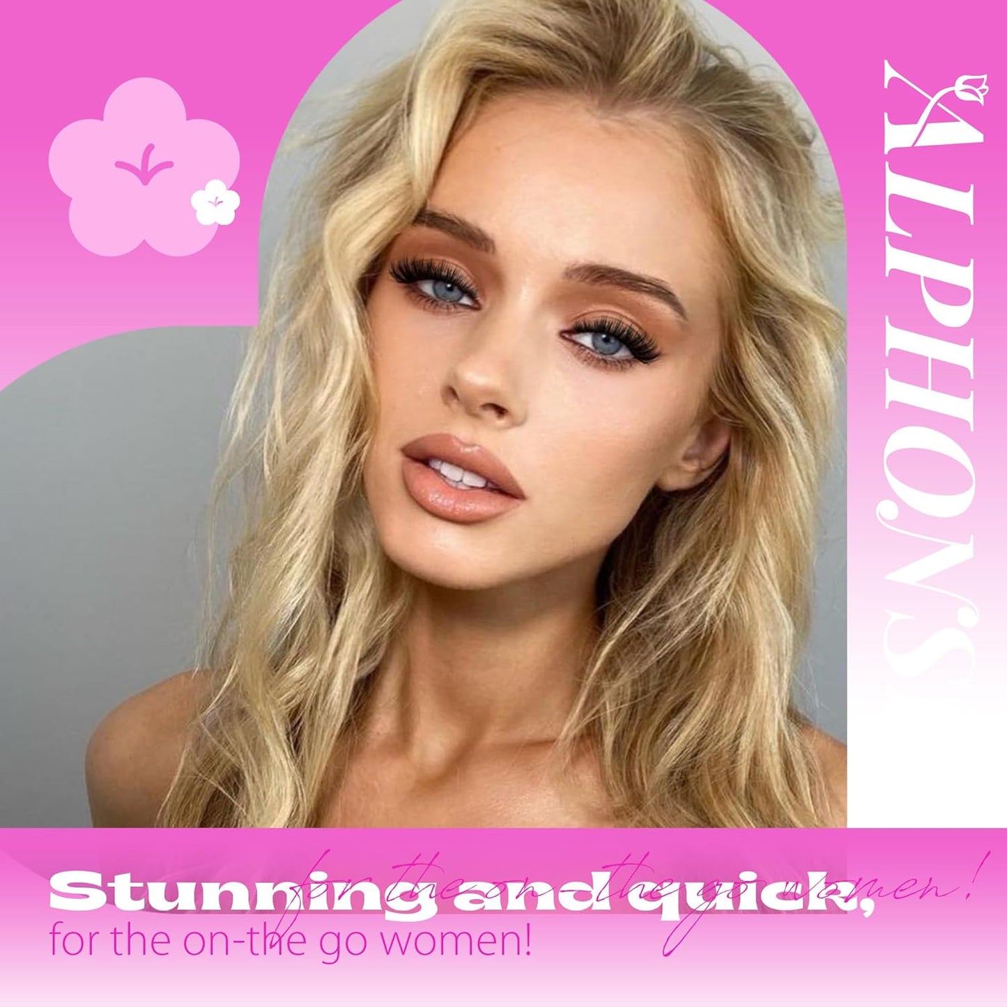 ALPHONSE Self Adhesive Lash Clusters Reusable Self Adhesive Eyelashes Fluffier Press on Lashes Extension No Glue Needed 10-16mm Glueless Lashes Clusters with Tweezers