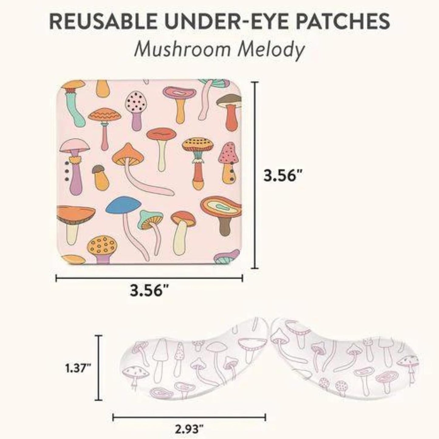 Studio Oh! Reusable Under-Eye Patches, Puffy Eyes Treatment and Under Eye Masks Skincare, 100% Silicone Eye Patches, Pairs with Favorite Serums or Creams, Mushroom Melody