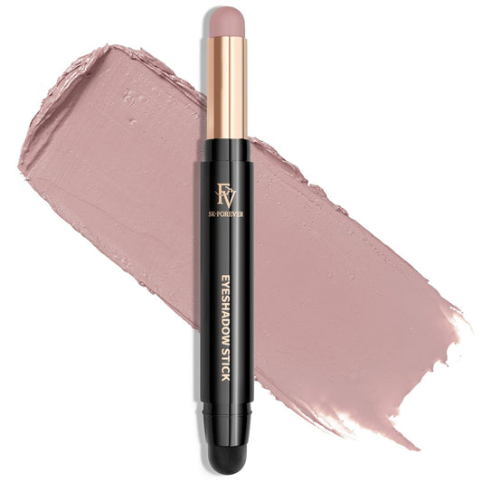 FV Long Lasting Cream Eyeshadow Stick, Waterproof & High Pigmented Eye Shadow Sticks Duo with Blending Brush, Crease-Proof & Natural Finish Eyeshadow Pencil, Rose Matte