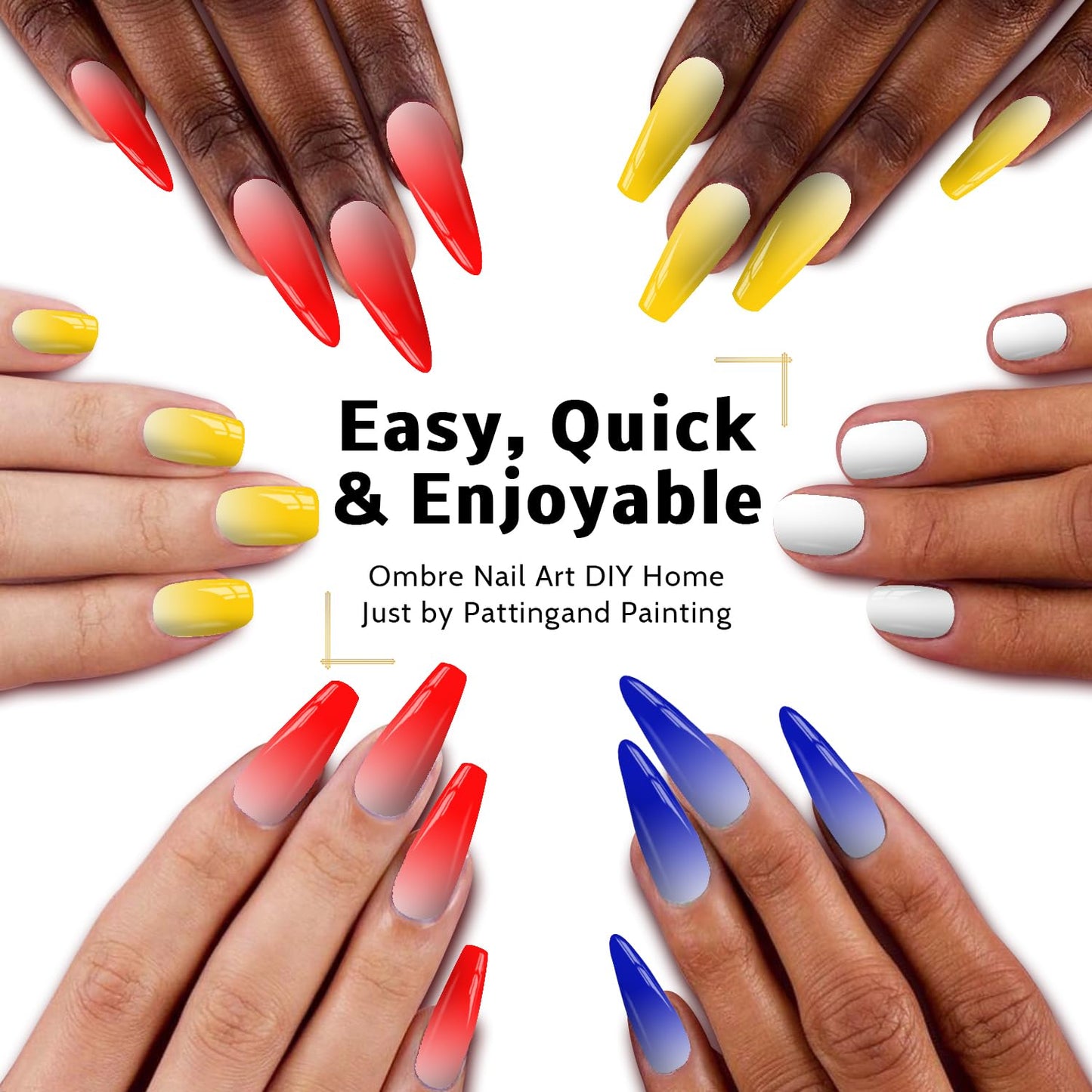 Sponge Pat Paint Nail Gel, Blending Colors Ombre Nails Gradient Gel Nail Blush Blooming Aura Nails Drawing Stripper Floral Painting Nail Art, No Wipe, UV/LED Curing 5ml 1PC (Yellow)