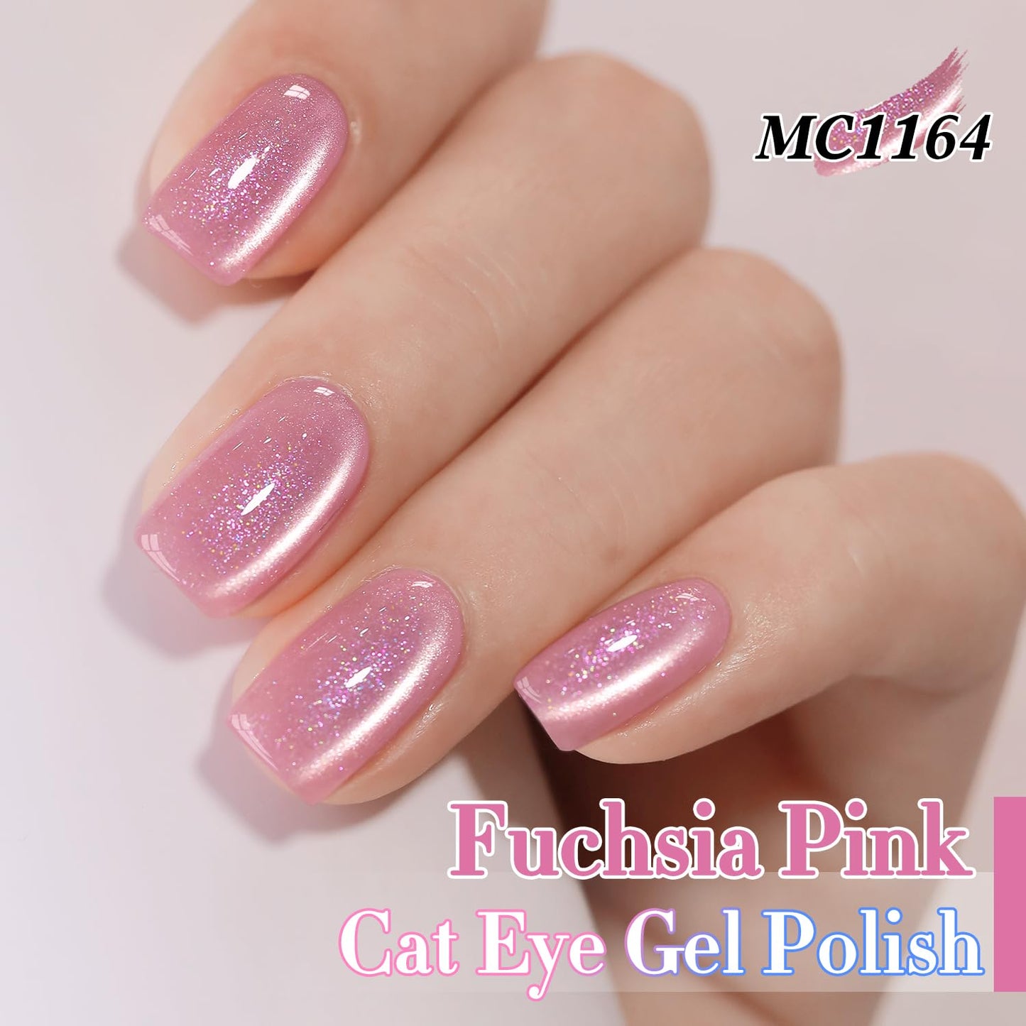 Double Rhythm 6 Colors Cat Eye Gel Polish Set Shimmer Glitter with Magnet Holographic Reflective Magnetic UV Nail Art Kit (6-Kit-48)