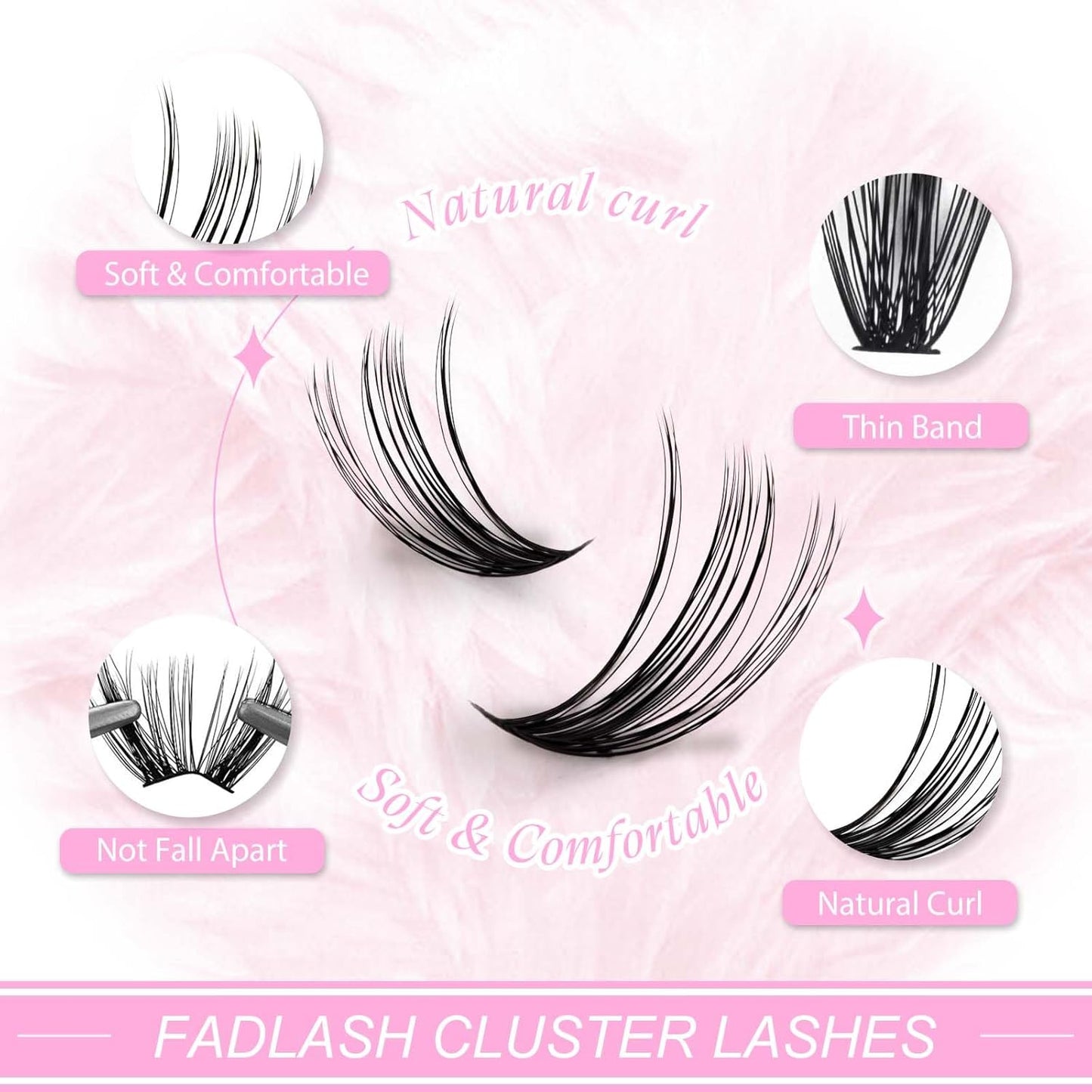 Individual Cluster Lashes Extensions 40D 0.07 D Curl 15-20mm Mixed Trays Extensions 240Pcs Individual Cluster Lashes DIY Eyelash Extensions at Home (40D-0.07D,15-20mm)