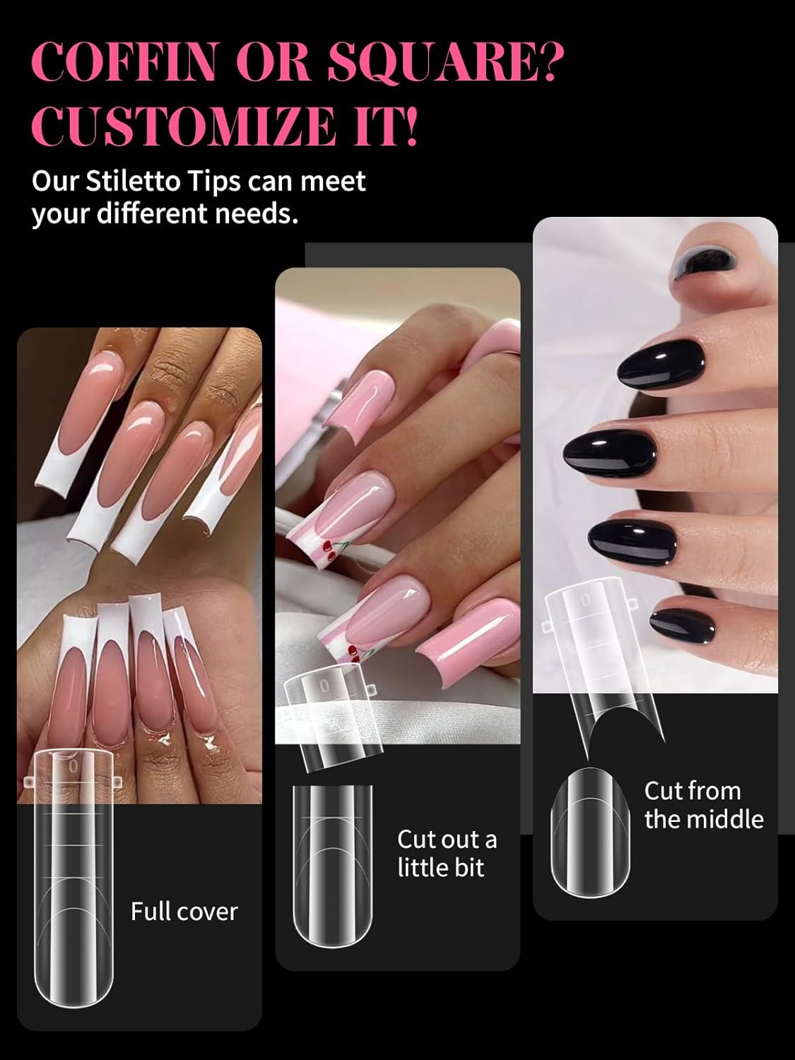 EBANKU Dual Nail Forms for Poly Extension Gel, 150 PCS Nail Molds Reusable 15 Sizes Nail Extension Forms for Builder Gel Manicure Design Salon DIY