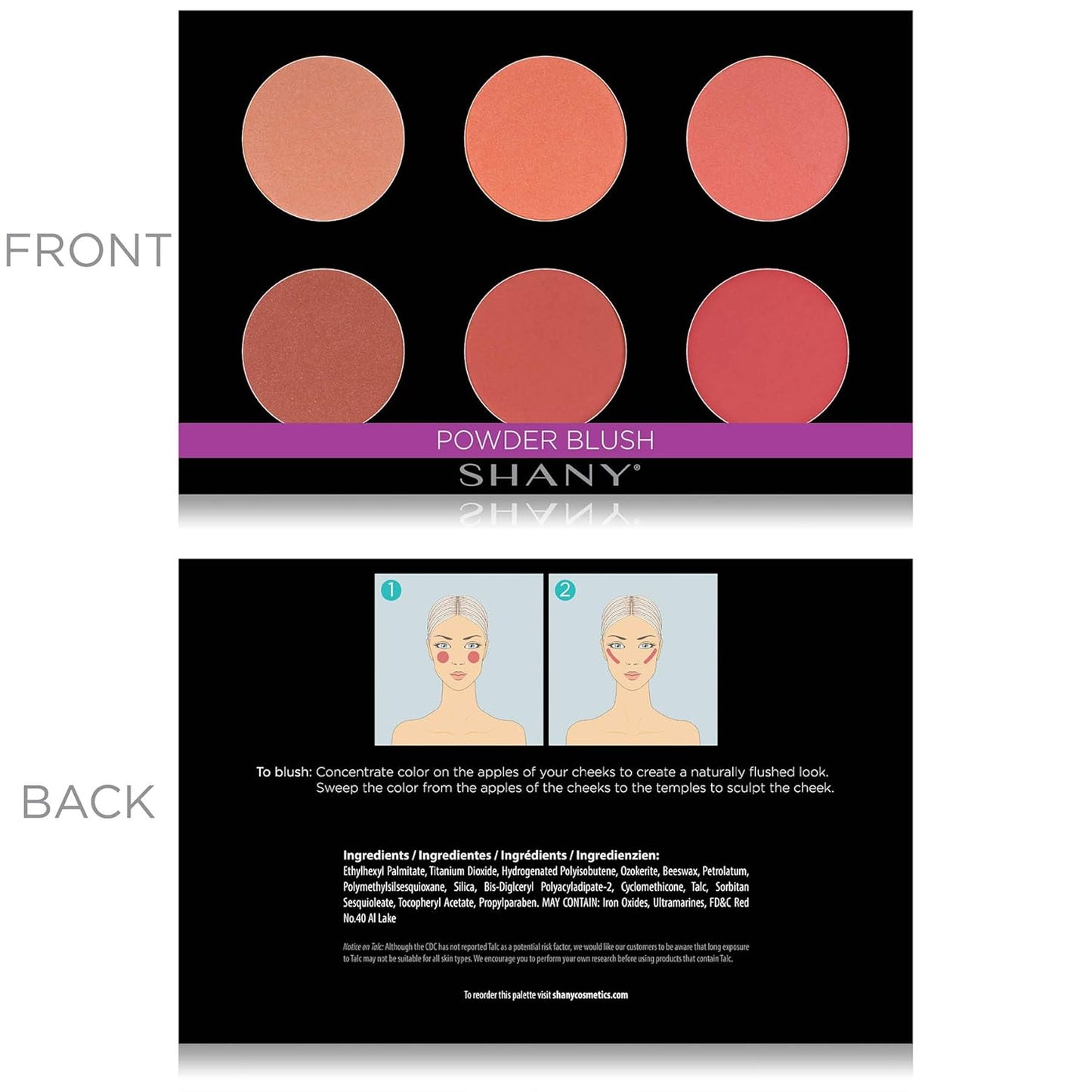 SHANY Shimmer & Matte Warm-Toned Blush Palette - Layer 6 - Refill for the 6 Layer Mini Masterpiece Collection Makeup Set
