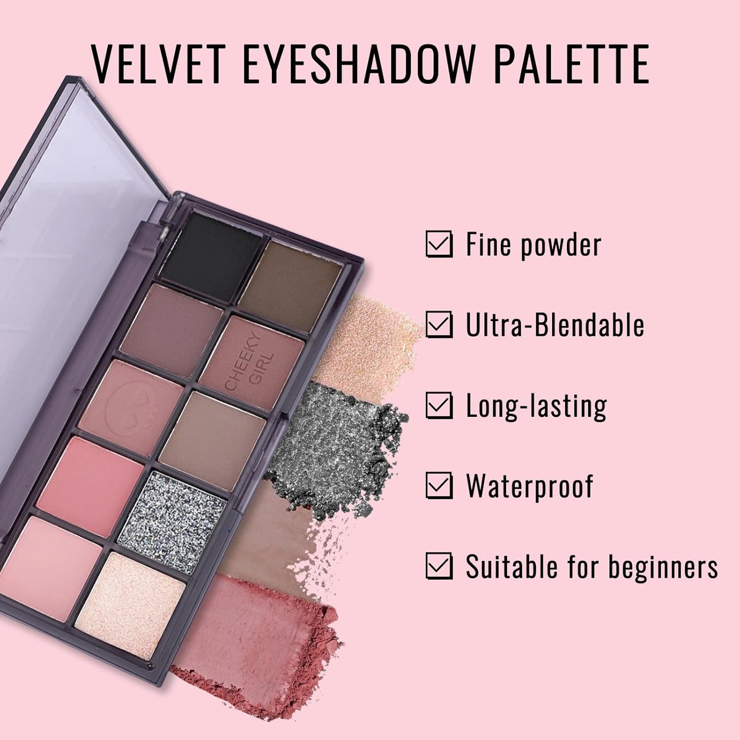 Erinde 10 Colors Eyeshadow Palette Makeup - Matte Shimmer Glitter Eye Shadow, Ultra-Blendable, High Pigmented, Naturing-Looking, Neutral Nude Eyeshadow Pallet with Professional Brush,18