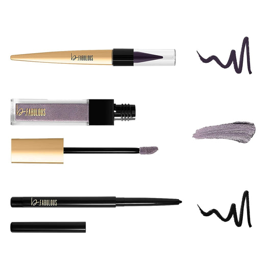 b.Fabulous 3-Piece Eye Kit, Longwear Makeup, The Mauves