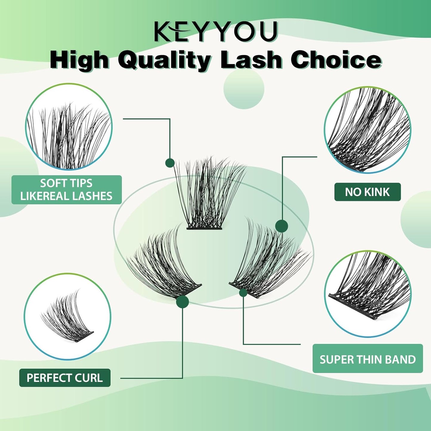Lash Clusters,96 Pcs Cluster Lashes D Curl 12mm DIY Lash Extensions Eyelash Clusters,KEYYOU Volume Wispy Individual Lashes Soft&Comfortable Easy DIY at Home(Y05,D-12mm)