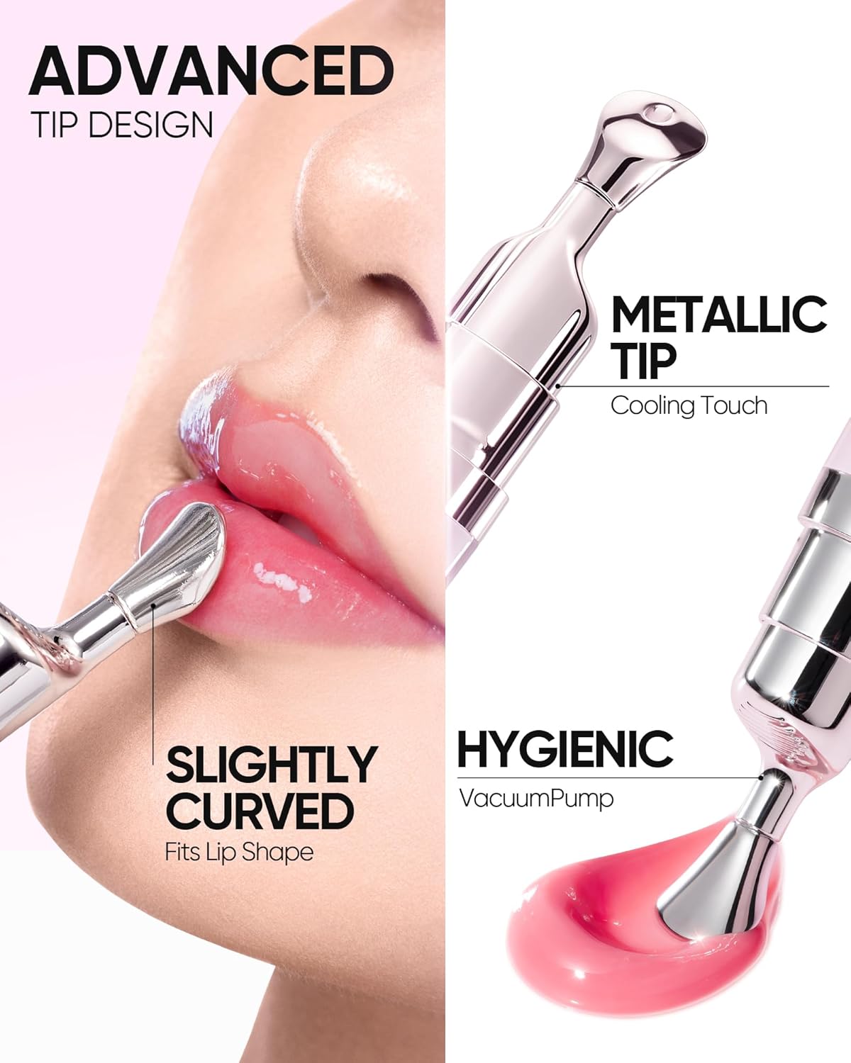 Hydrating Brightening Lip Serum, Nourishing Hydration Tinted Lip Stain, Plumping Lip Gloss with Polypeptide Squalane (01 Baby Pink)