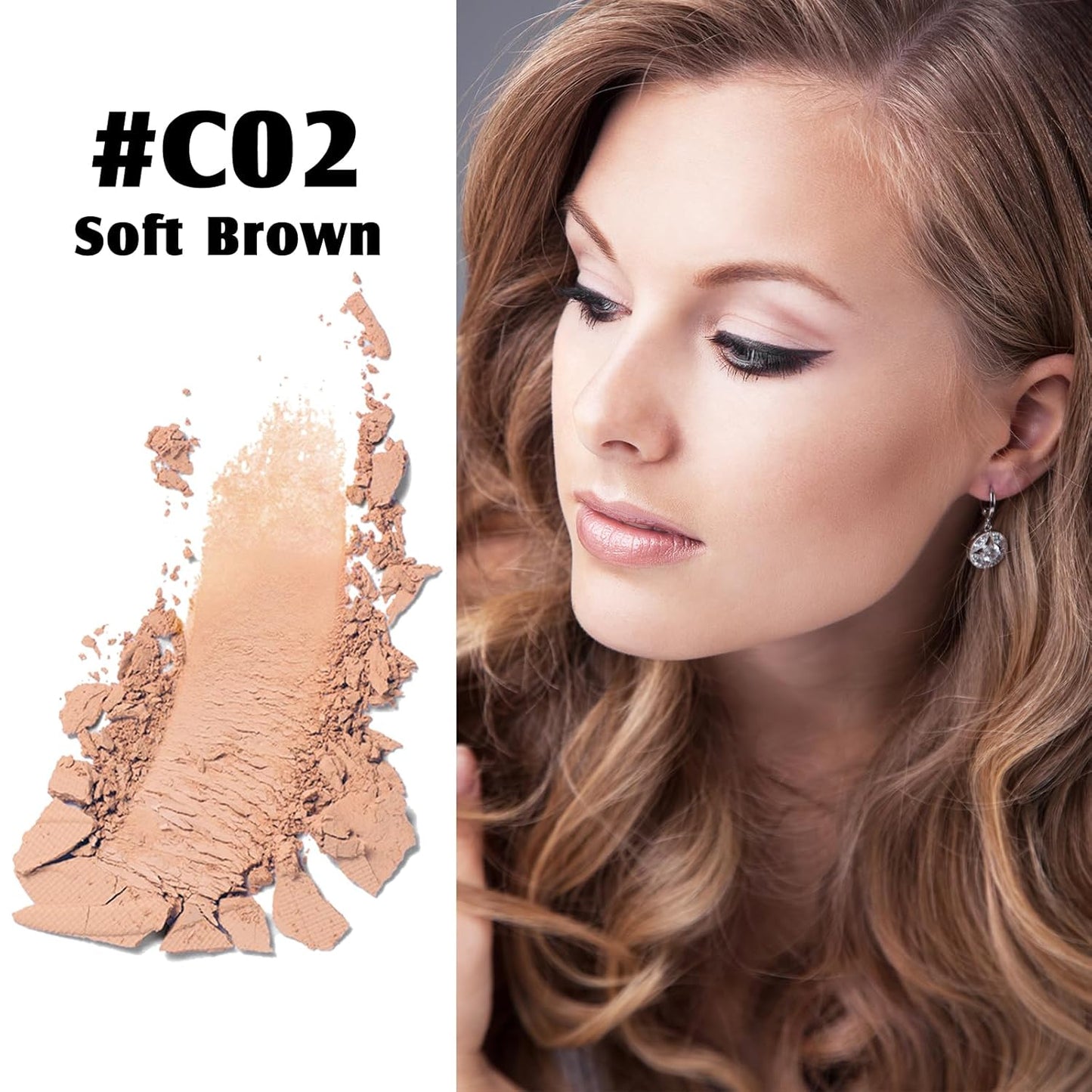 Contour Palette with Brush, Cream Contour Powder Palette Bronzer Powder Matte Bronzer Palette Cool Toned Contour Kit with Mirror for Face Sculpting Contour Makeup (#C02 Soft Brown)