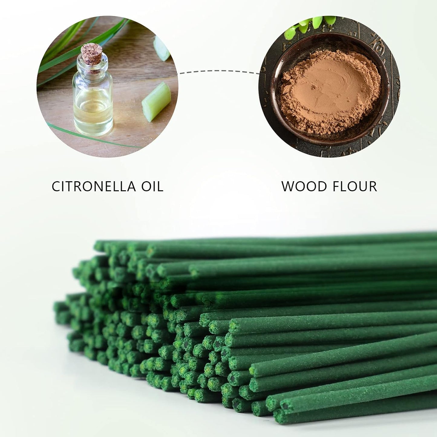 DERDUFT Citronella Incense Sticks, Citronella Incense with Portable Holder, Lemongrass Sticks for Outdoor and Indoor, 120 Packs