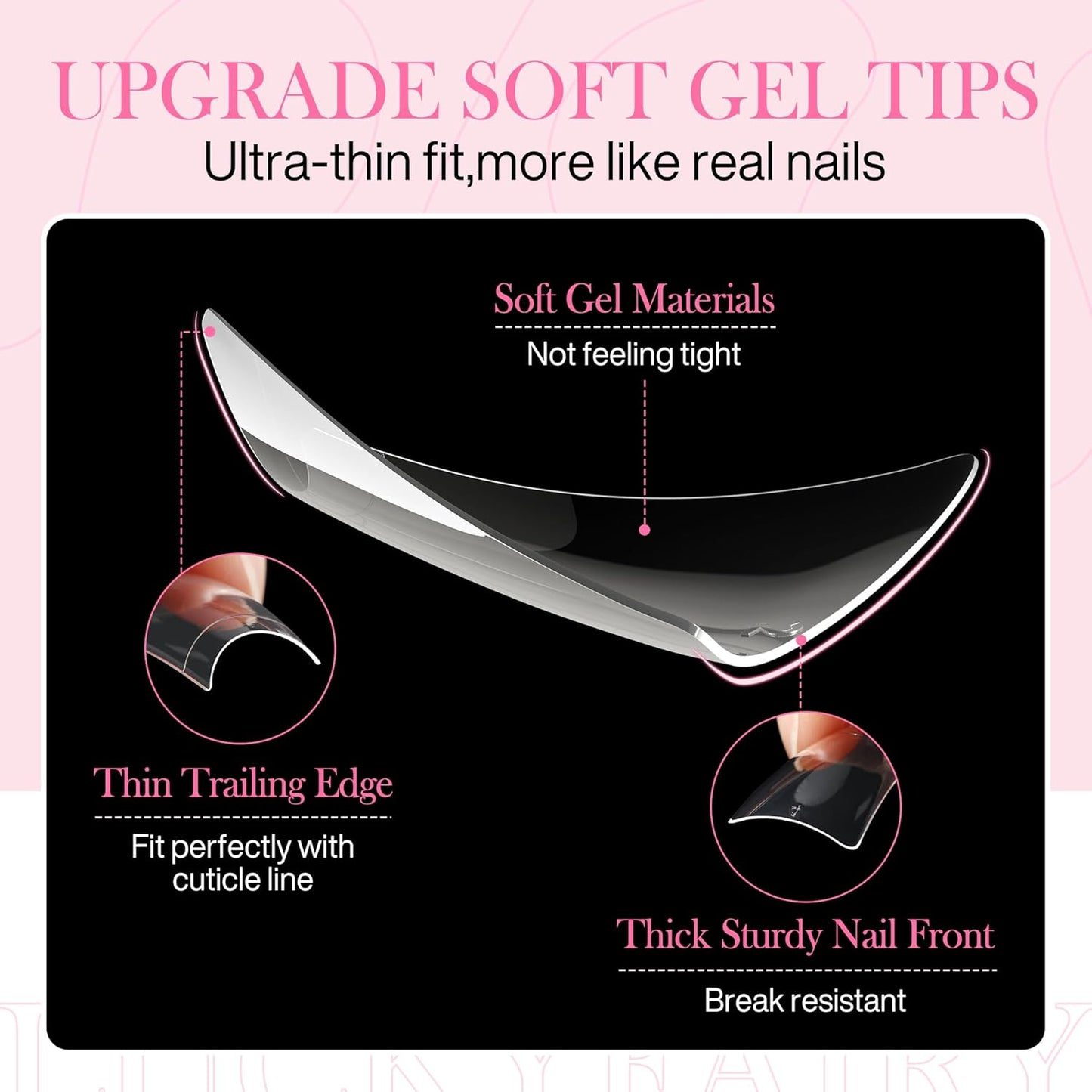 Half Cover Duck Nail Tips 504 Pcs Duck Press on Nails Clear Soft Gel Short Duck Nail Tips 11 Sizes Wide French False Nails for Acrylic Nails Professional for Y2K Art Salon