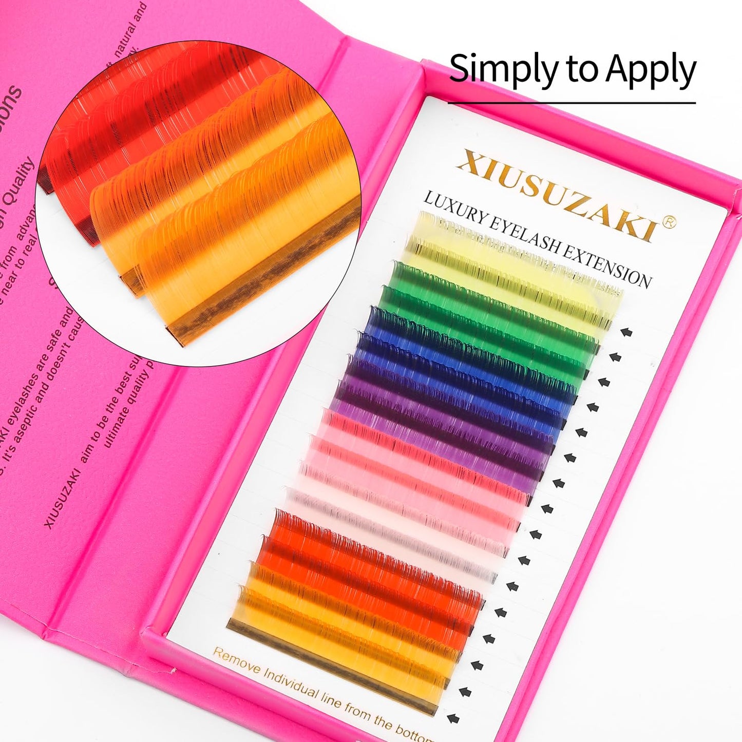 Eyelash Extensions Colored Lashes Extension 0.07 C Curl Lashes 8mm Classic Lash Extensions Soft Individual Lashes 16 Rows Natural False Eyelashes Volume Lashes Professional Use(Colored,0.07-C,8mm)