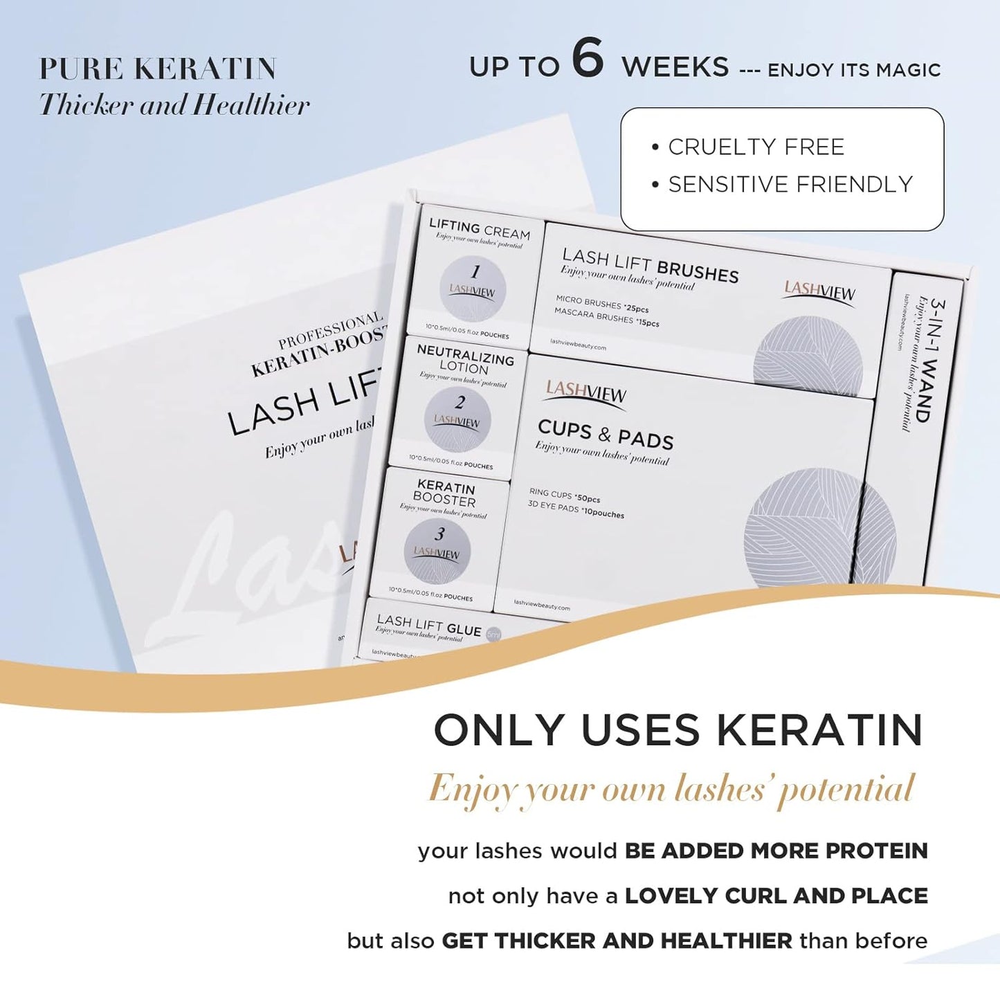 LASHVIEW Lash Lift Kit,Lash Lift,Professional Eyelash Perm Kit,Liquid Set,Semi-Permanent,Curling Perming,Wave Lift Extension Perm Set,10 Times