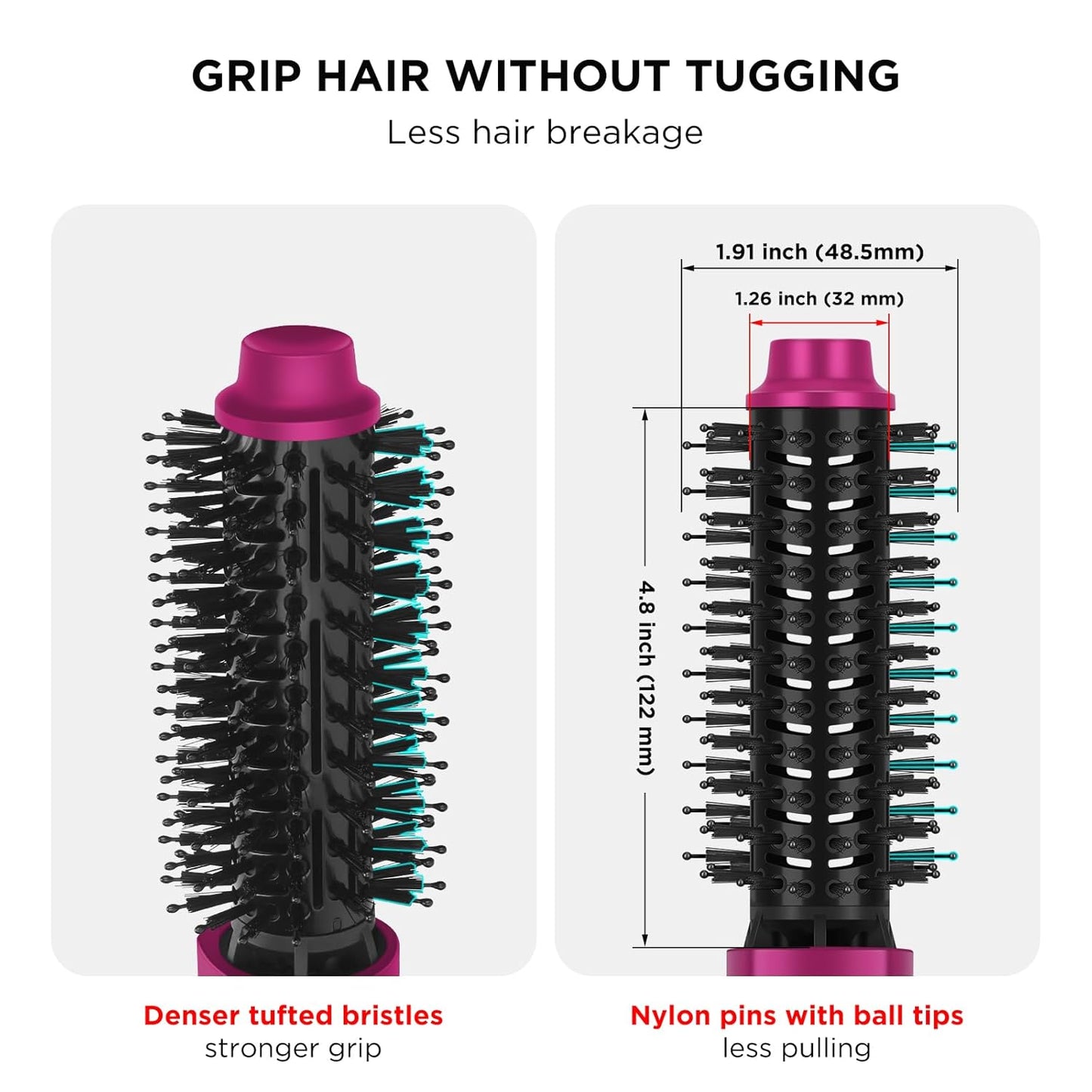 Aima Beauty One Step Hair Dryer & Volumizing Hot Air Brush, Ceramic Straightener Brush, Curler & Hot Comb 4 in 1 Salon Ionic Hair Brush, Rose Pink