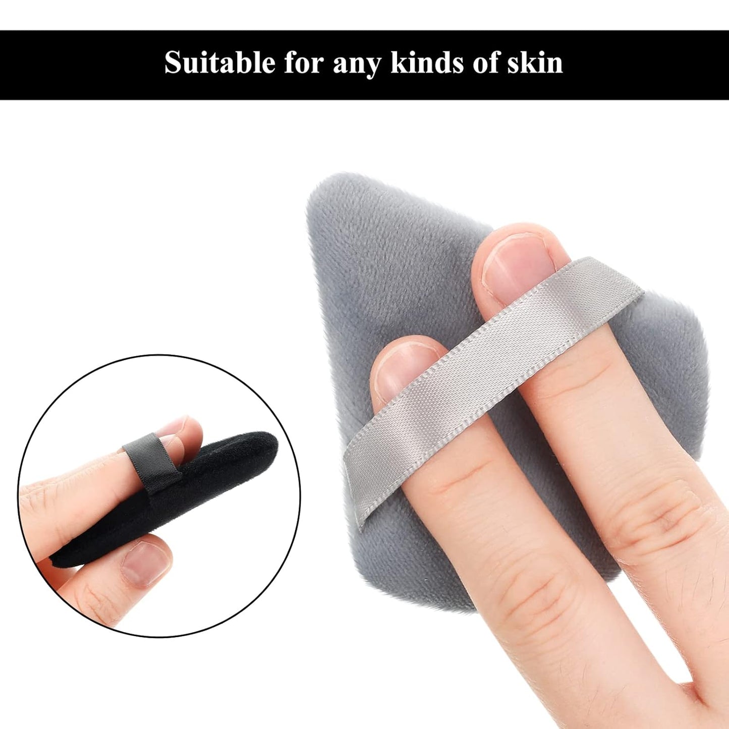 Maitys 12 Pieces Powder Puff Triangle Face Makeup Cosmetic for Loose Powder Soft Body Washable Reusable Foundation Sponge Mineral Wet Dry Makeup Tool for Women(Small,Black, Gray)