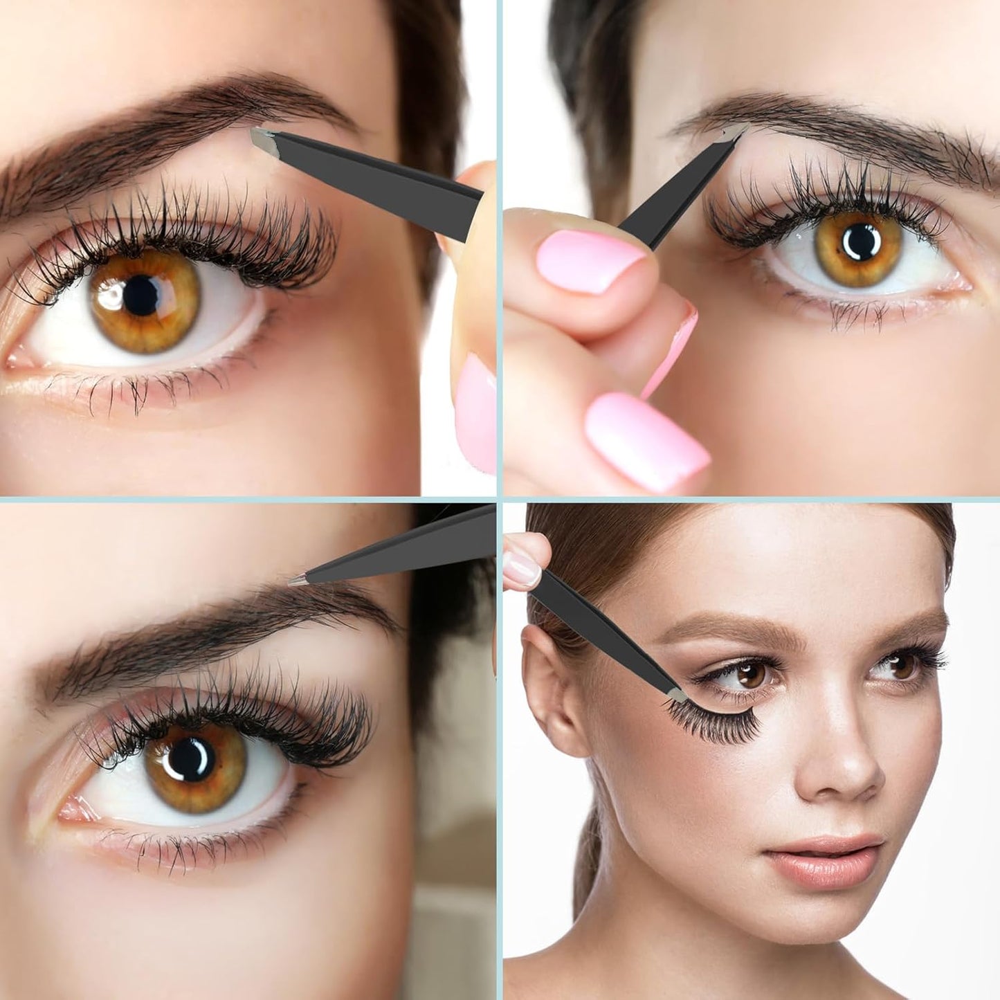 7pcs Eyebrow Tweezers Kit for Women Precision Plucker with Brow Scissors & Razor & Spoolie for Facial, Chin, Brow, Splinter and Ingrown Hair