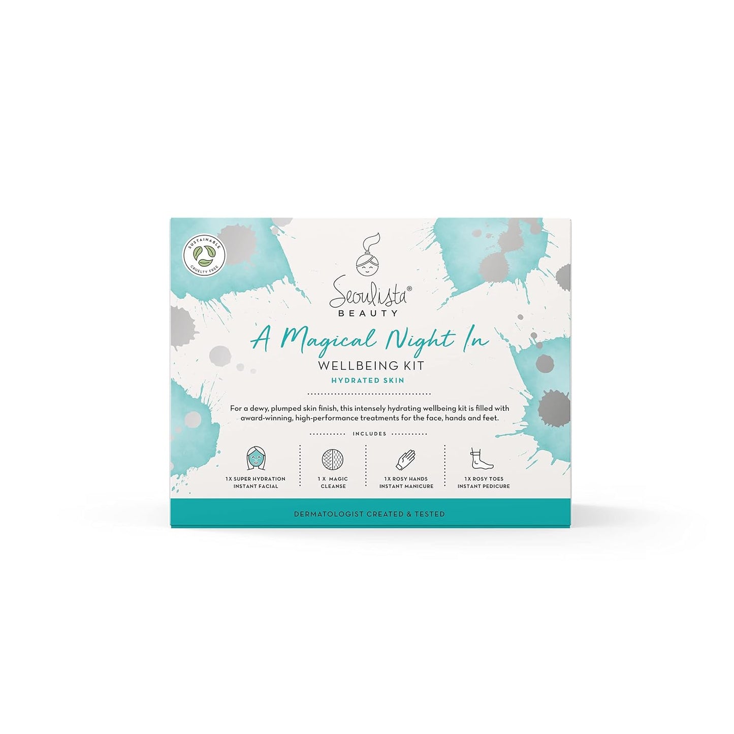 HYDRATED Gifting Bundle | SUPER HYDRATION SHEET MASK | Rosy Toes - Foot Mask Instant Pedciure | Rosy Hands - Hand Mask Instant Manicure| Magic Cleanse™ Eco-friendly Cleansing Tool