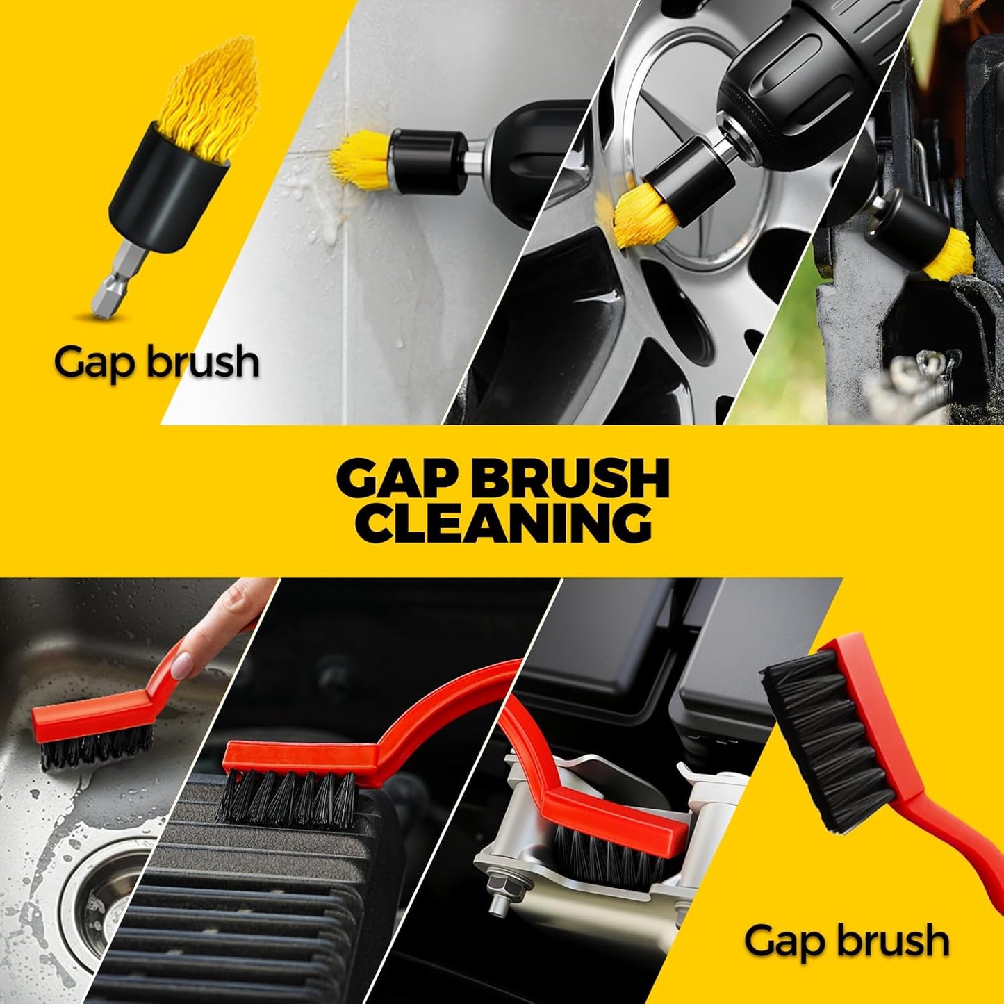 Holikme 22Pack Drill Brush Attachments Set, Scrub Pads & Sponge, Buffing Pads, Power Scrubber Brush, Car Polishing Pad Kit,Wax Applicator Pad,Car Cleaning Kit,Cleaning Supplies,Masonry Brushes,White