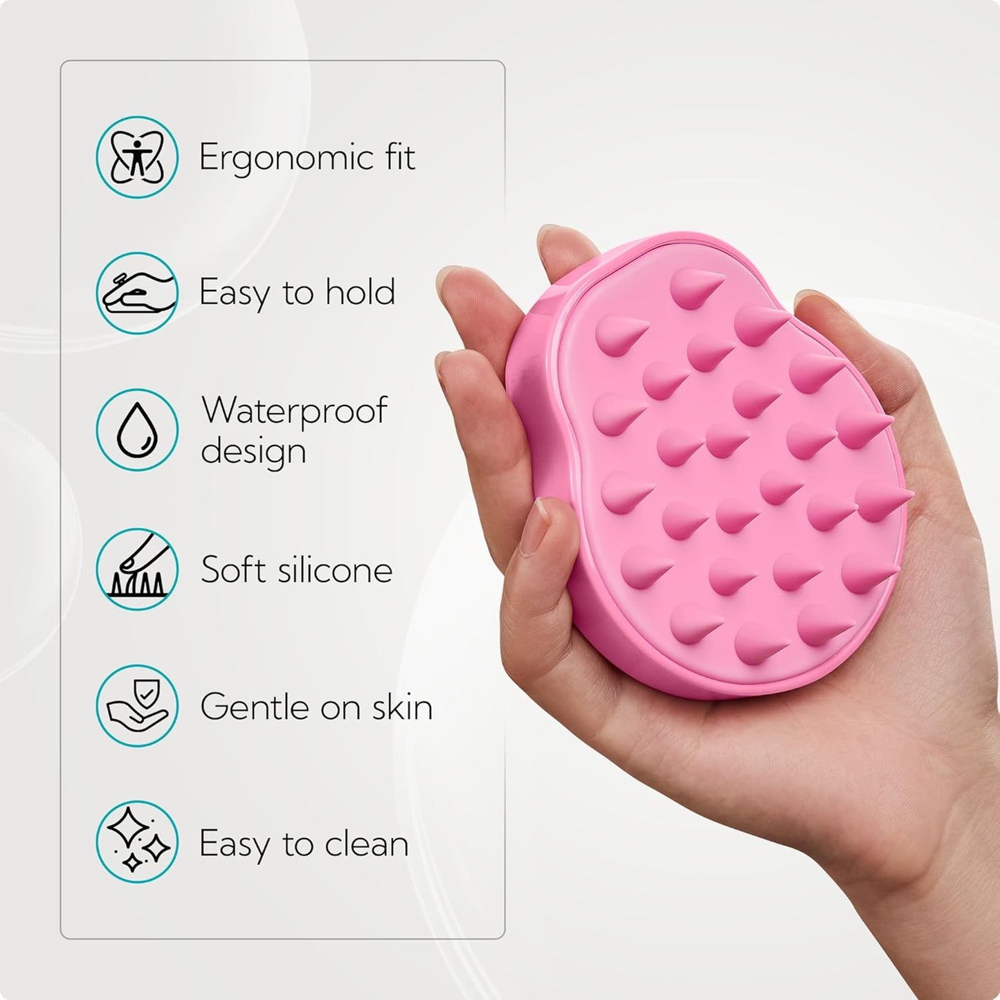 HEETA Hair Scalp Massager Shampoo Brush 2 Pack, Soft Silicone Bristles to Remove Dandruff, Waterproof Hair Scrubber for Both Wet Dry Use, Suitable for Men & Women (Green & Pink)