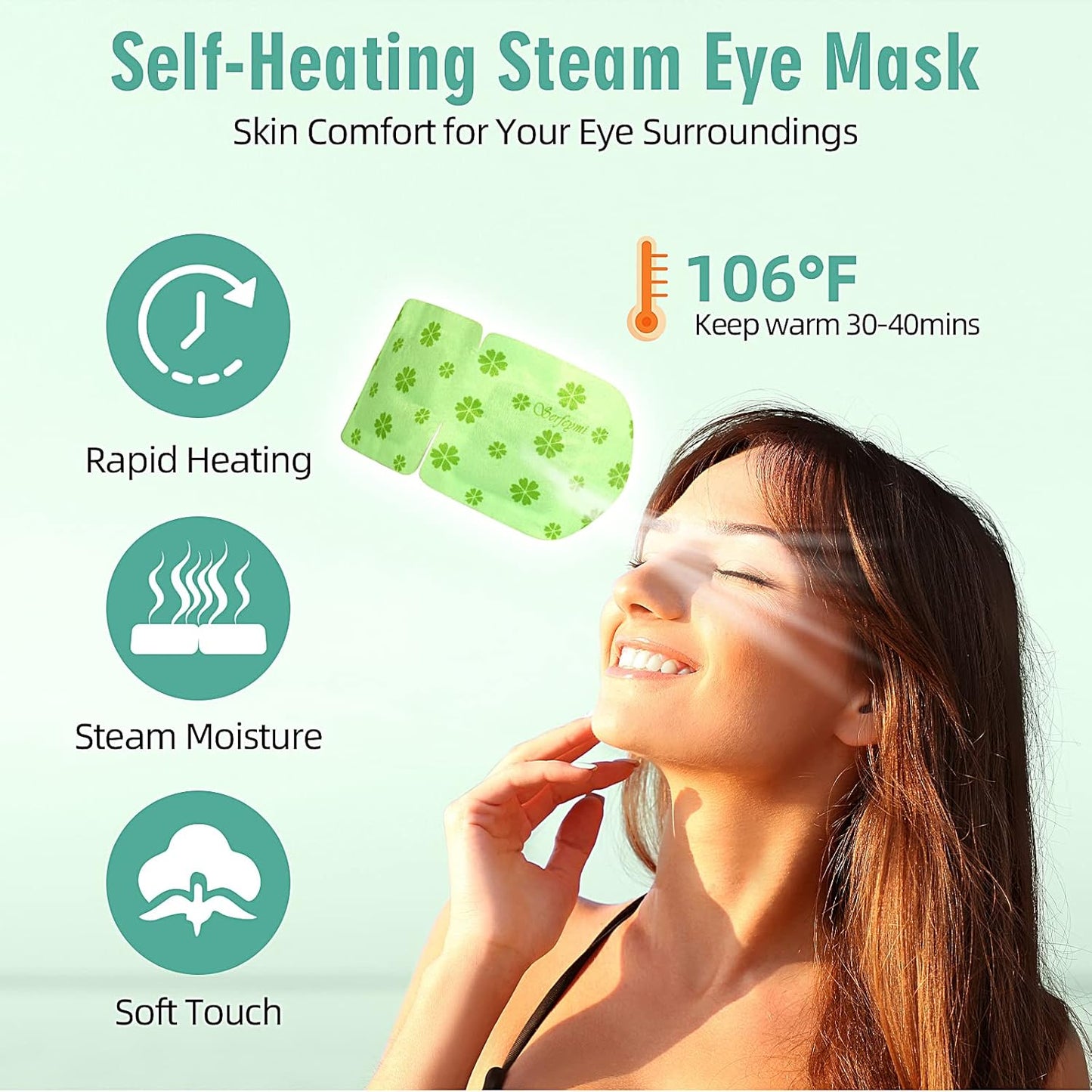 Serfeymi 22 Packs Steam Eye Masks Relieve Eye Fatigue, Self Heating Warm Eye Mask, Disposable Eye SPA Heated Eye Mask for Dry Eyes, Dark Circles, Tired Eyes, Gifts for Mother's Day (Unscented)