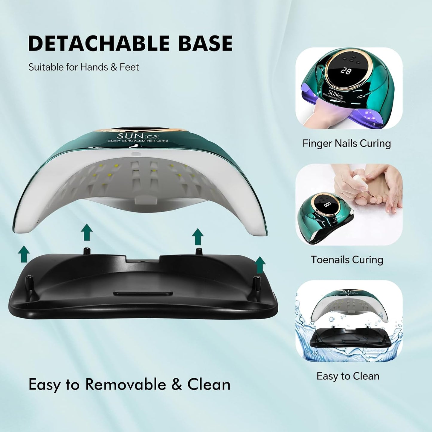 UV Light for Gel Nails 288W UV Nail Lamp with 63 LED Beads for Gel Polish with LCD Display Auto Sensor and 4 Timer Settings Professional Nail lamp