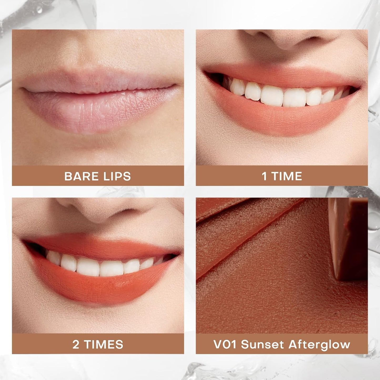 Mistine Makeup Velvet Lip Gloss Matte Lip Cream Liquid Lipstick Softening with Hyaluronic Acid Lip Tint, Non-Sticky Lightweight Lip Color V01 Sunset Afterglow 0.1 fl oz