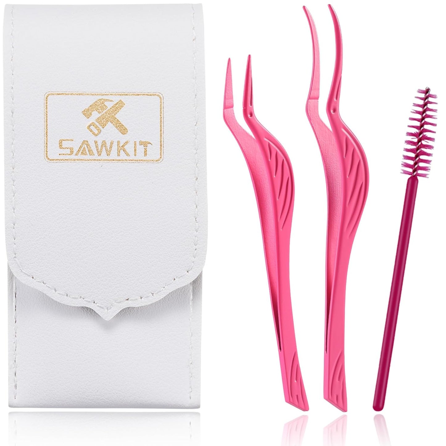 Eyelash Applicator Tool 3-pcs Lash Applicator Tool Set with Eyelash Extension Tweezers, Brush – Professional Eye Lash Applicator Tools for DIY Eyelash Extensions, Cluster Lashes