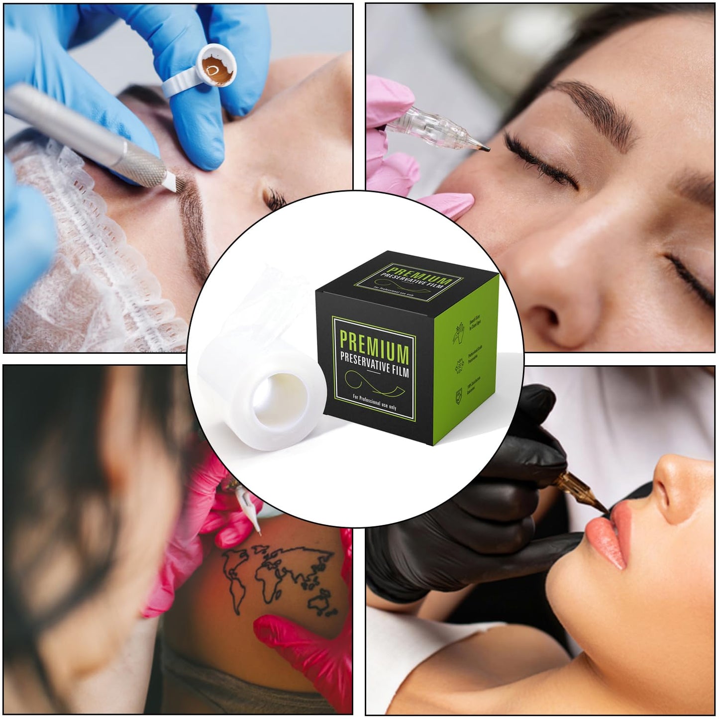 3 Pack Preservative Film Plastic Wrap for Eyebrow Lamination Lash Lift Lip Blush Tint Kit Semi Permanent Make Up PMU Supplies Microblading Kit 42mm Width 200 Meter (3 Pack)