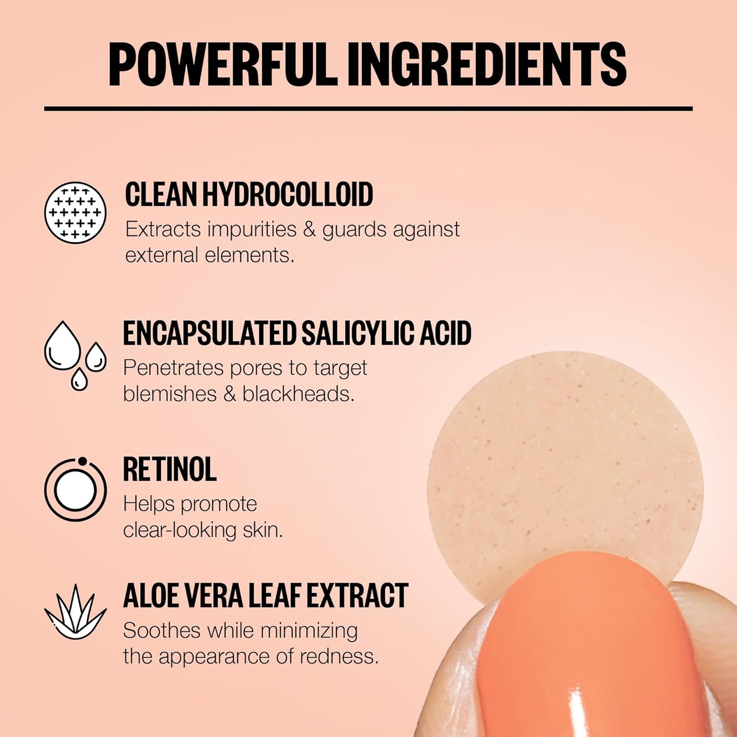 PEACE OUT Acne Healing Dots Helps Clear Blemishes Overnight, Fast Acting Hydrocolloid Pimple Patches for Breakouts with Salicylic Acid, Retinol and Aloe Vera, Award Winning Skincare Solution 20 Count