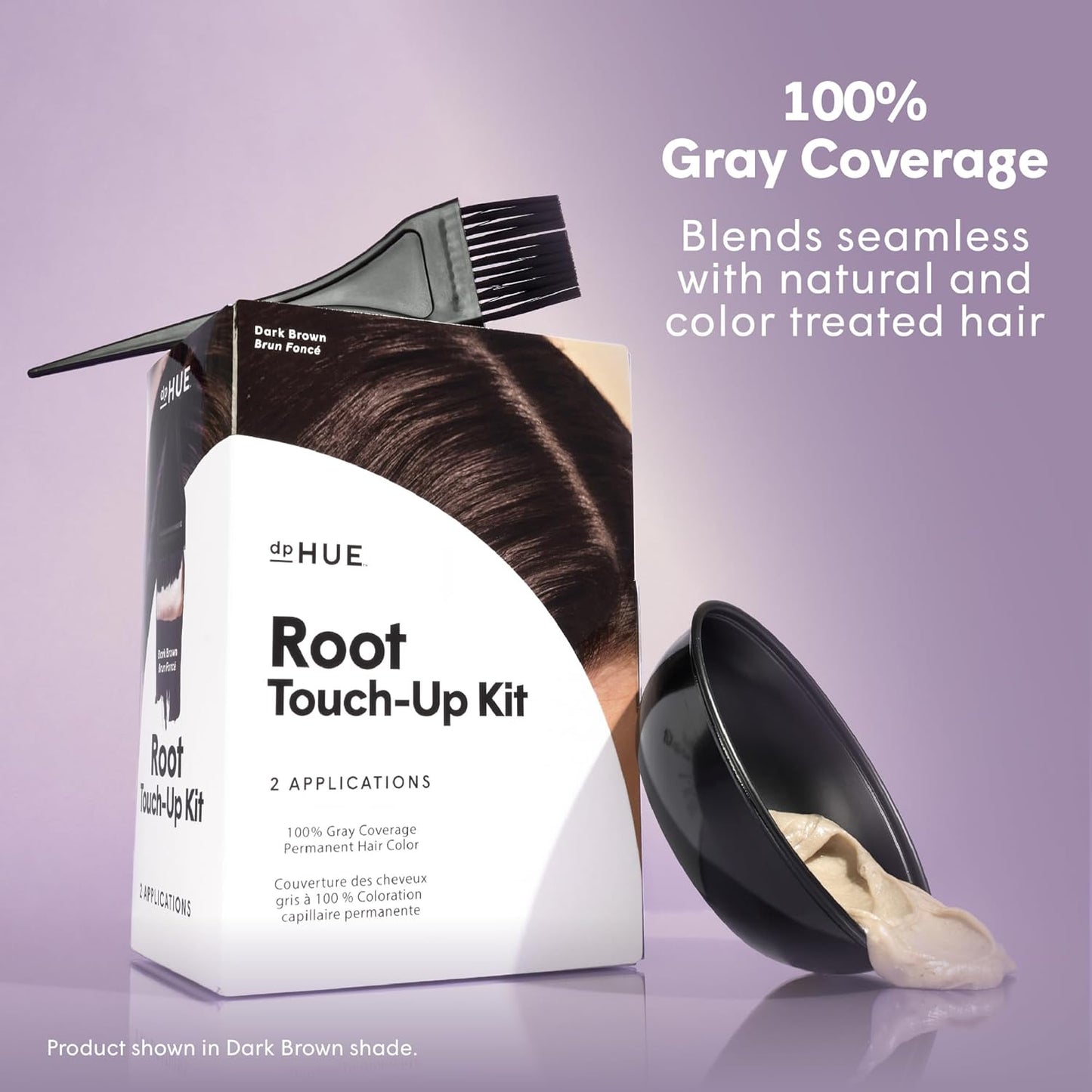 dpHUE Root Touch-Up Kit, Light Brown - Permanent Hair Color for Gray Coverage - Includes Two Applications - Paraben, SLS & SLES Sulfate Free - Leaping Bunny Certified