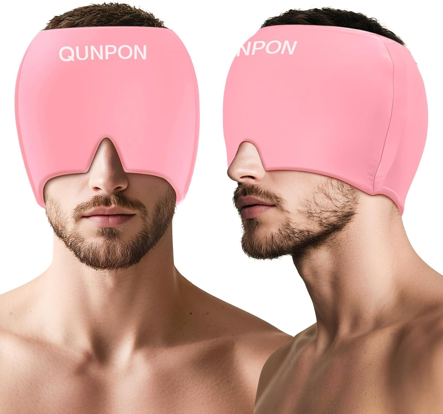 Migraine Relief Cap,Headache Relief Cap Ice Pack Mask, Cold Eye Face Hat Cooling Gel Head Wrap for Tension, Stress,Hangover Gifts for Women mom-Pink