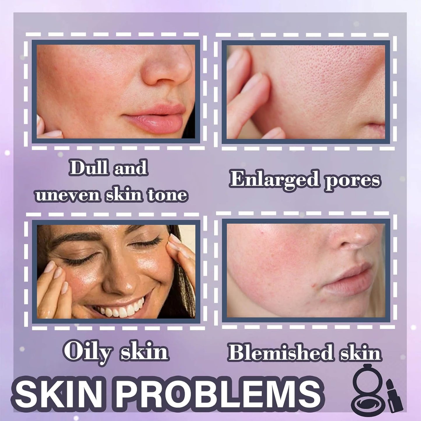 Lavender Matte Powder,Long Lasting Oil Control Lavender Setting Powder Makeup with Mini Powder Puff,Hydrating Travel Size Mini Setting Compact Powder for All Skin Types