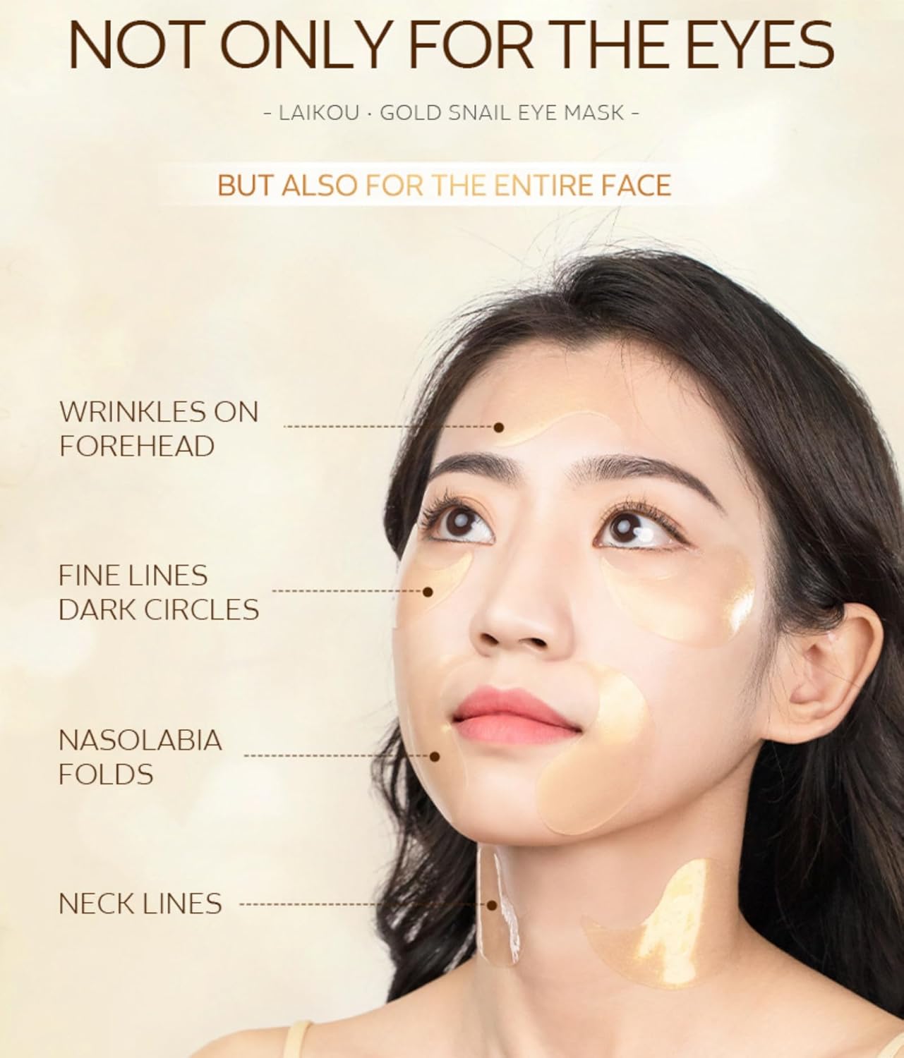 50-Pack Snail Eye Patches with Caffeine & Hyaluronic Acid - Moisturizing Golden Eye Masks for Dark Circles,Puffy Eyes, and Under-Eye Bags - Revitalize Your Skin Care Routine